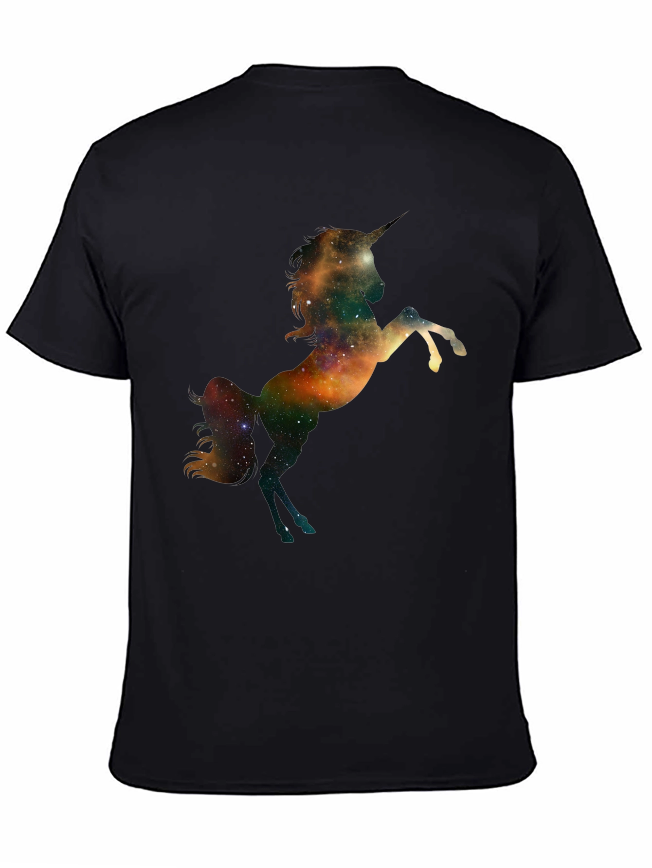 Black Galaxy Unicorn Black T-Shirt view 4
