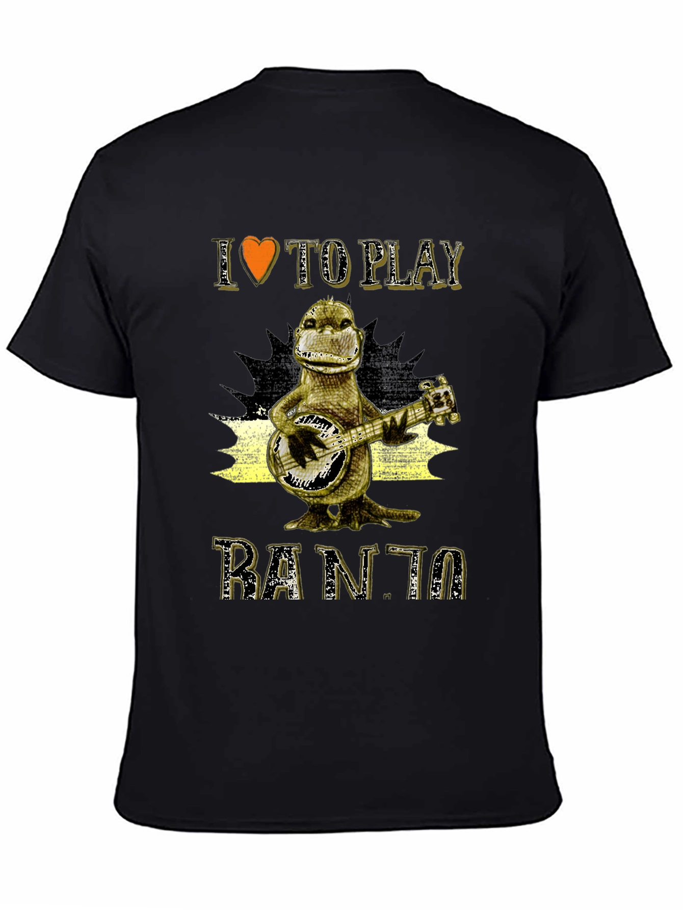 Black I Love To Play Banjo T-Shirt view 4