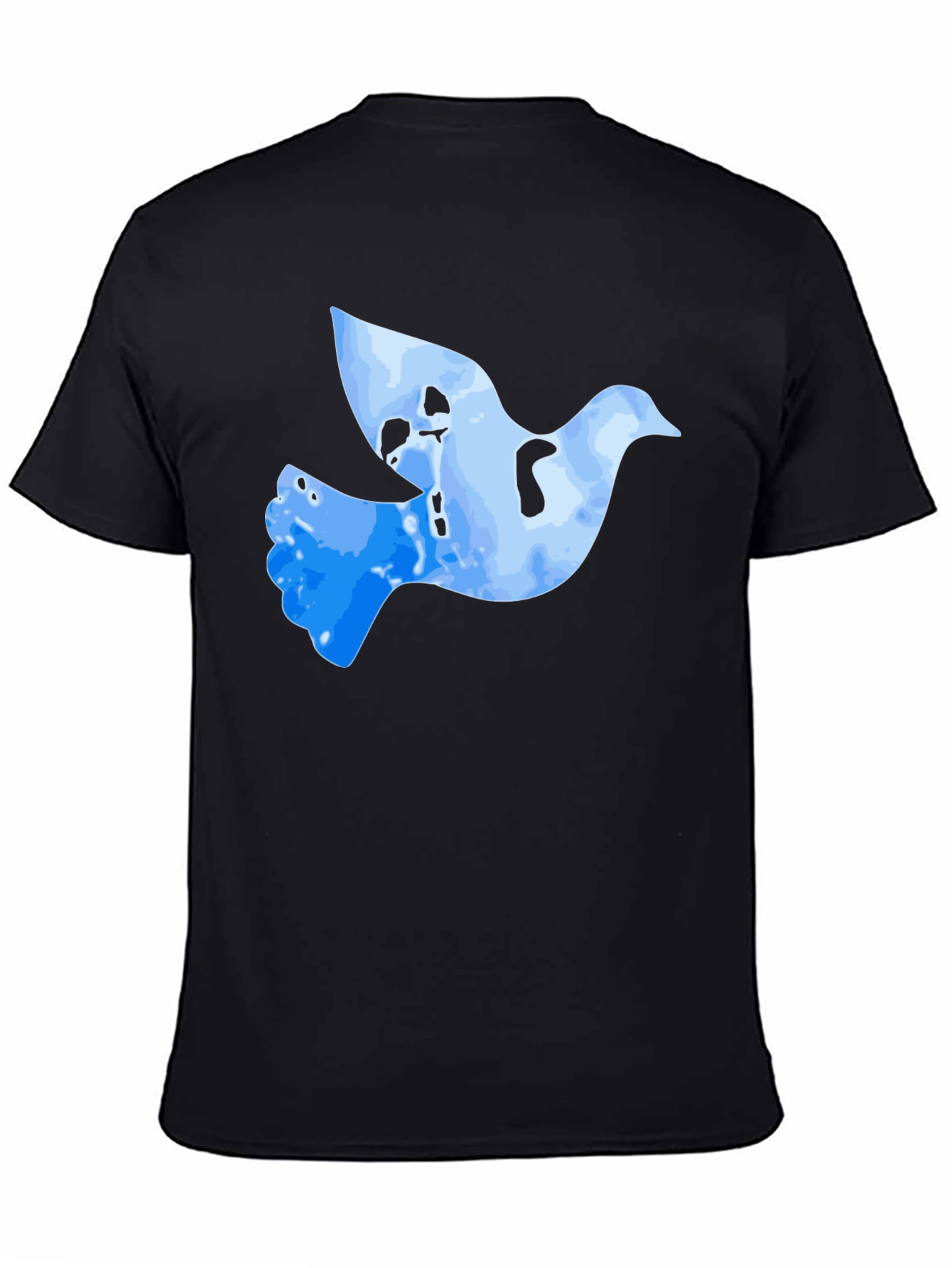 Black Peace Dove Graphic T-Shirt - Black Cotton Blend view 4