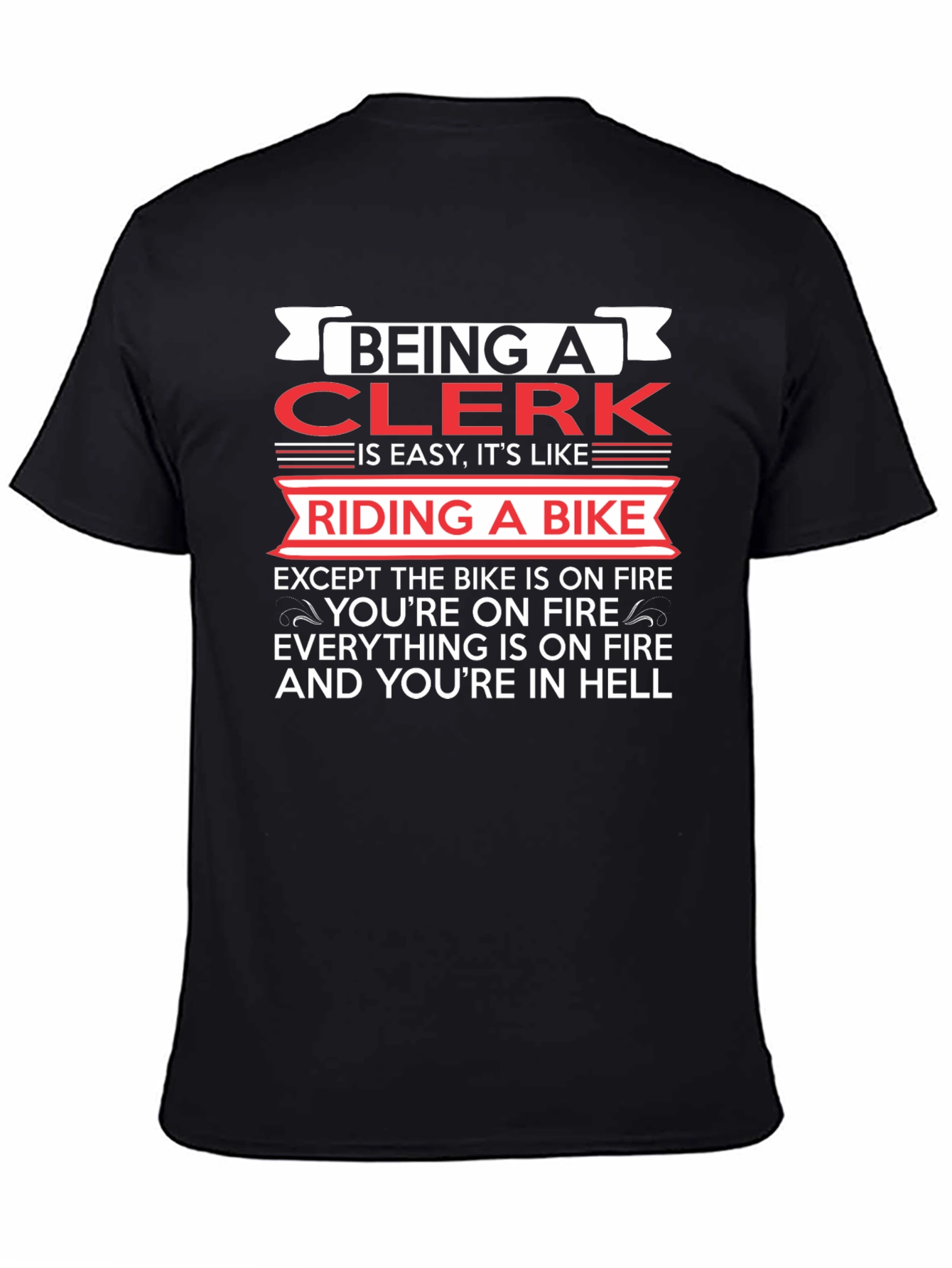 Black Being A Clerk Funny Graphic T-Shirt view 4