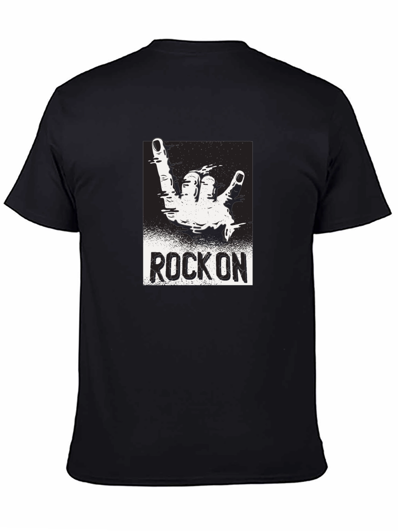 Black Rock On Graphic Black T-Shirt view 4