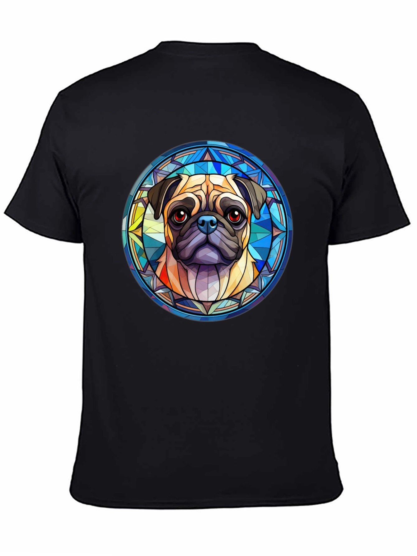 Black Pug Dog Graphic Black T-Shirt view 4