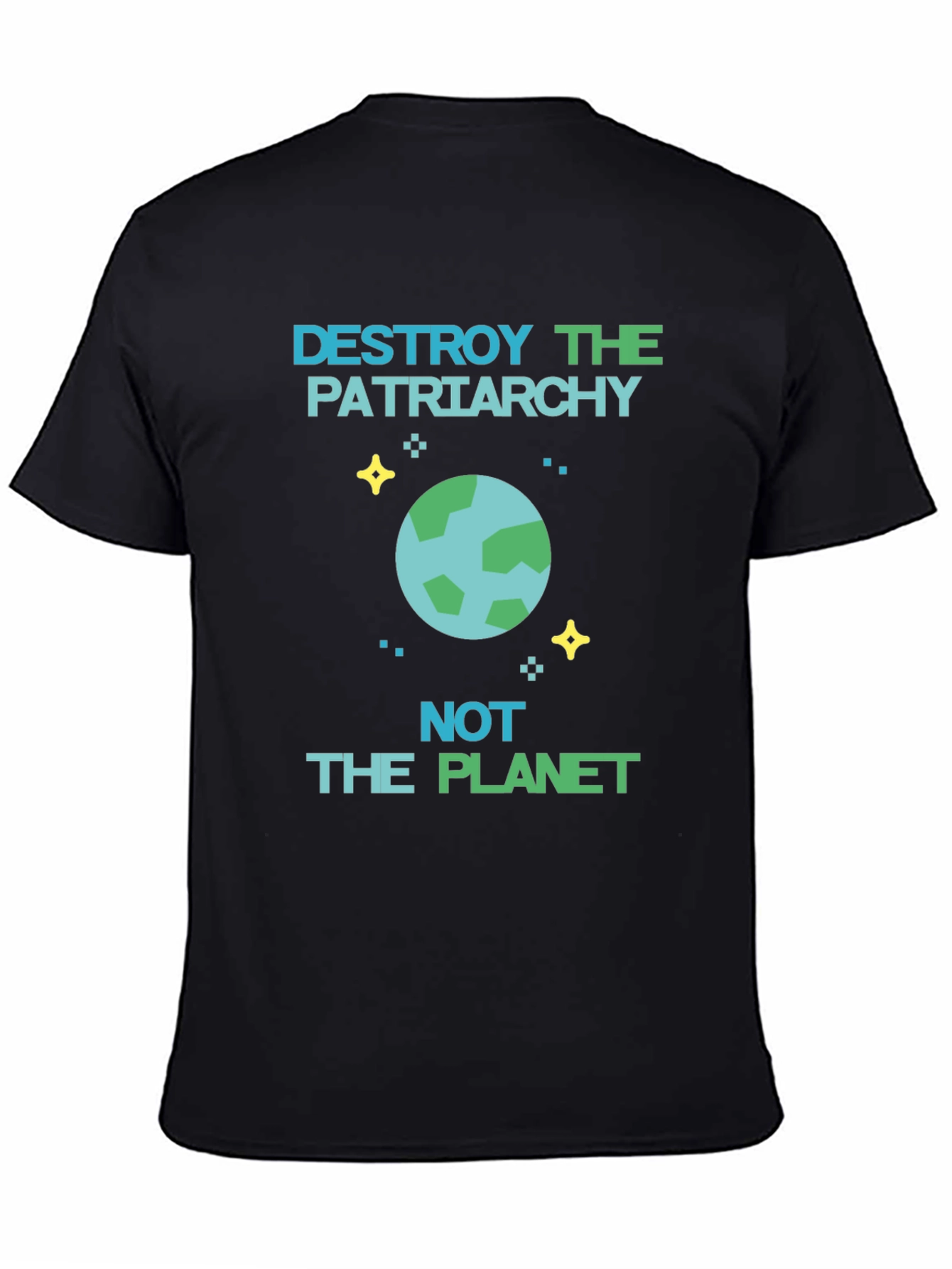 Black Destroy Patriarchy, Not Planet Graphic Tee view 4