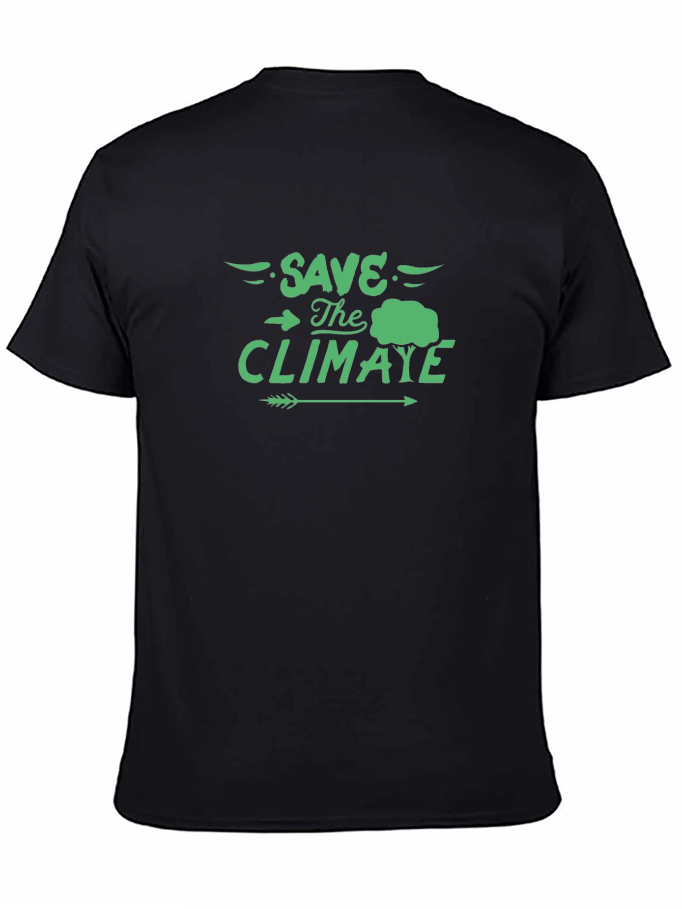 Black Save The Climate Black T-Shirt - Eco Friendly view 4