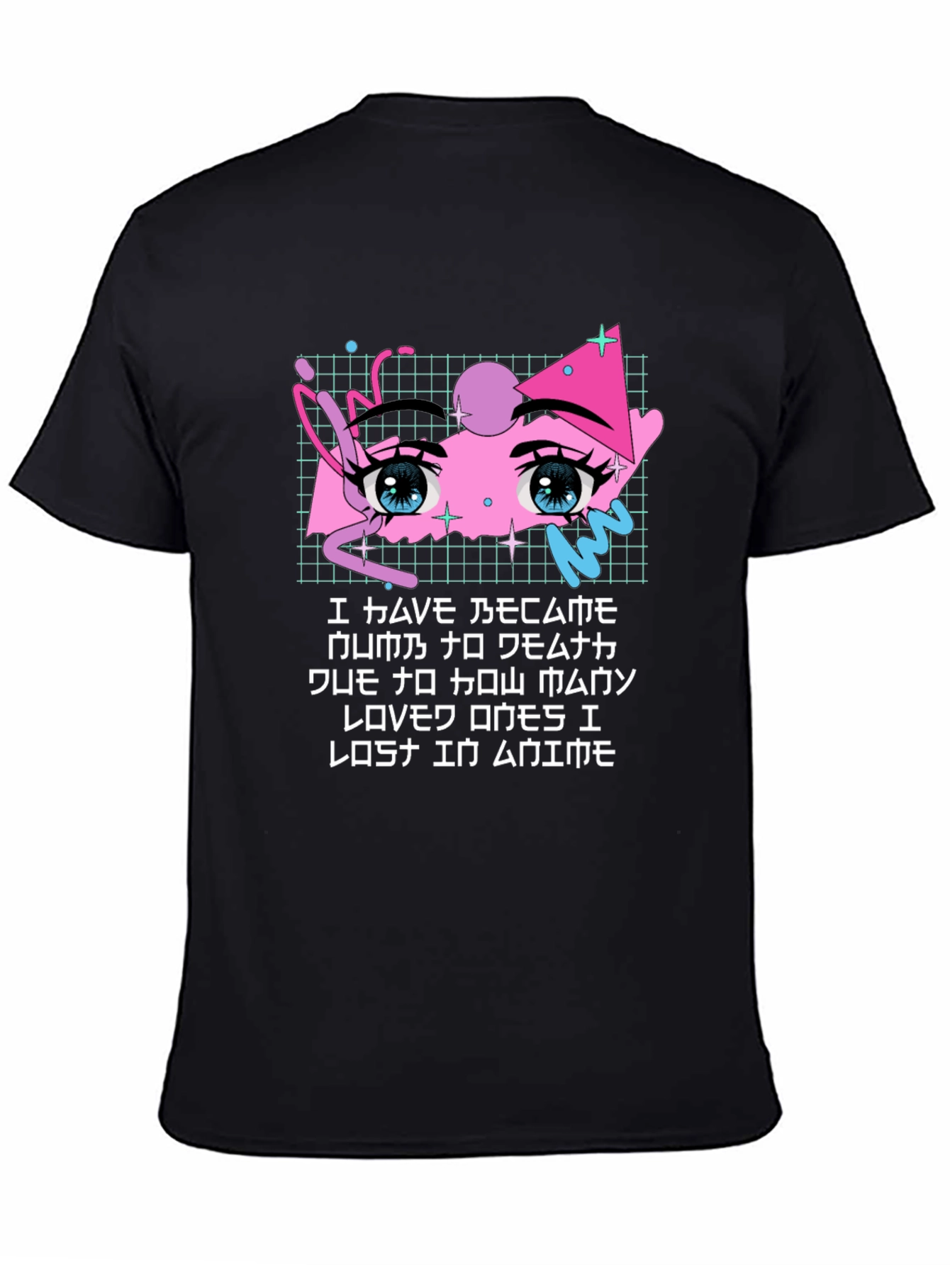 Black Anime Eyes Graphic T-Shirt - Soft Cotton Blend view 4