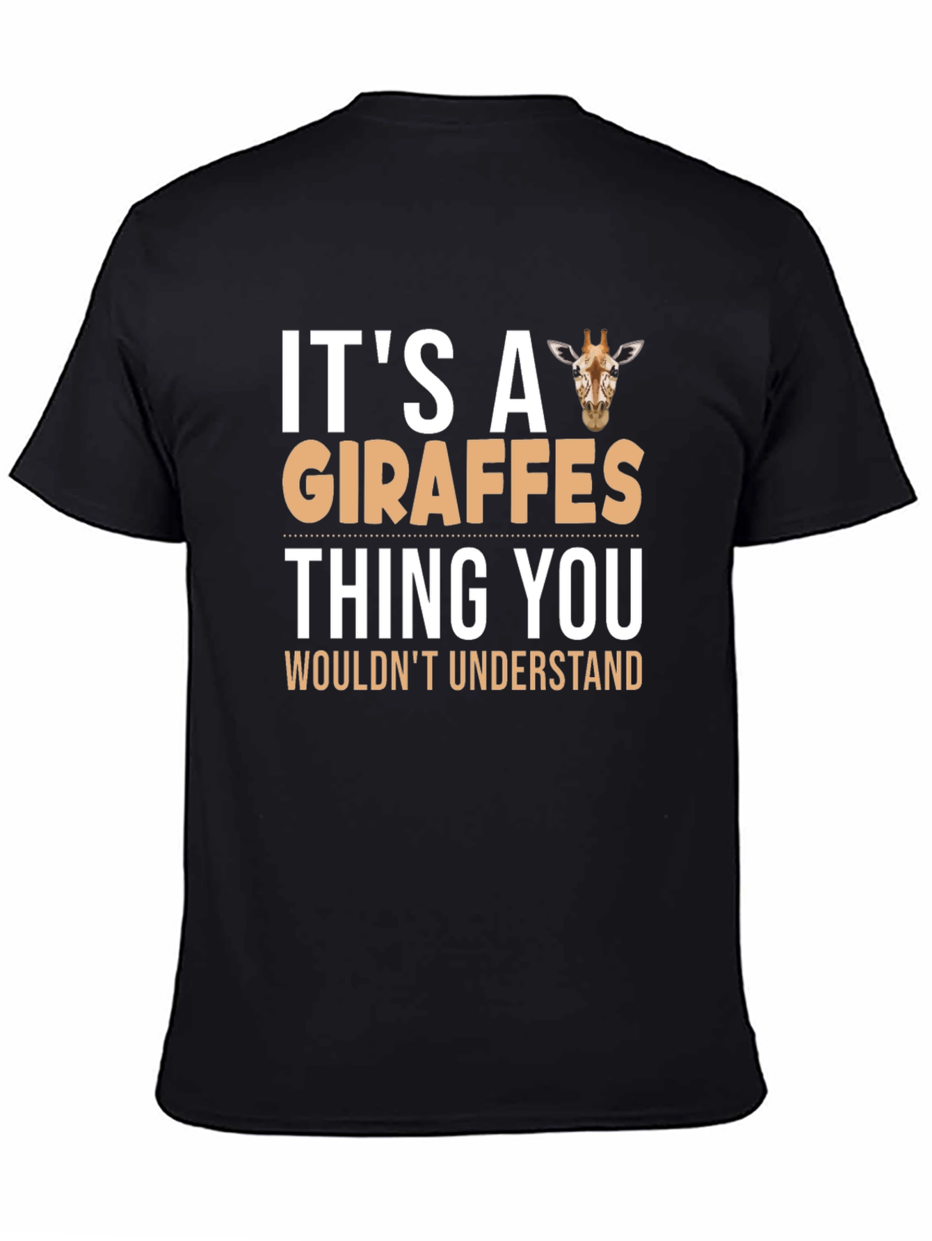 Black Giraffe Lover's T-Shirt - "It's a Giraffes Thing" view 4