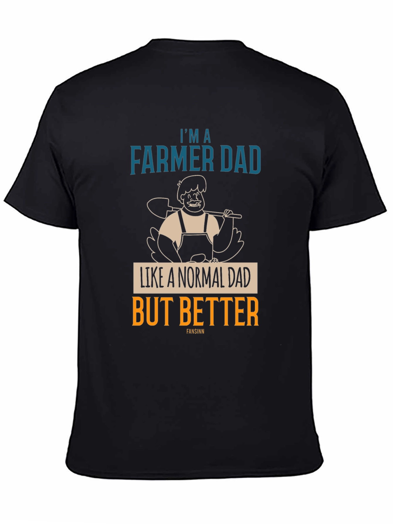 Black Farmer Dad T-Shirt - Like a Normal Dad But Better view 4