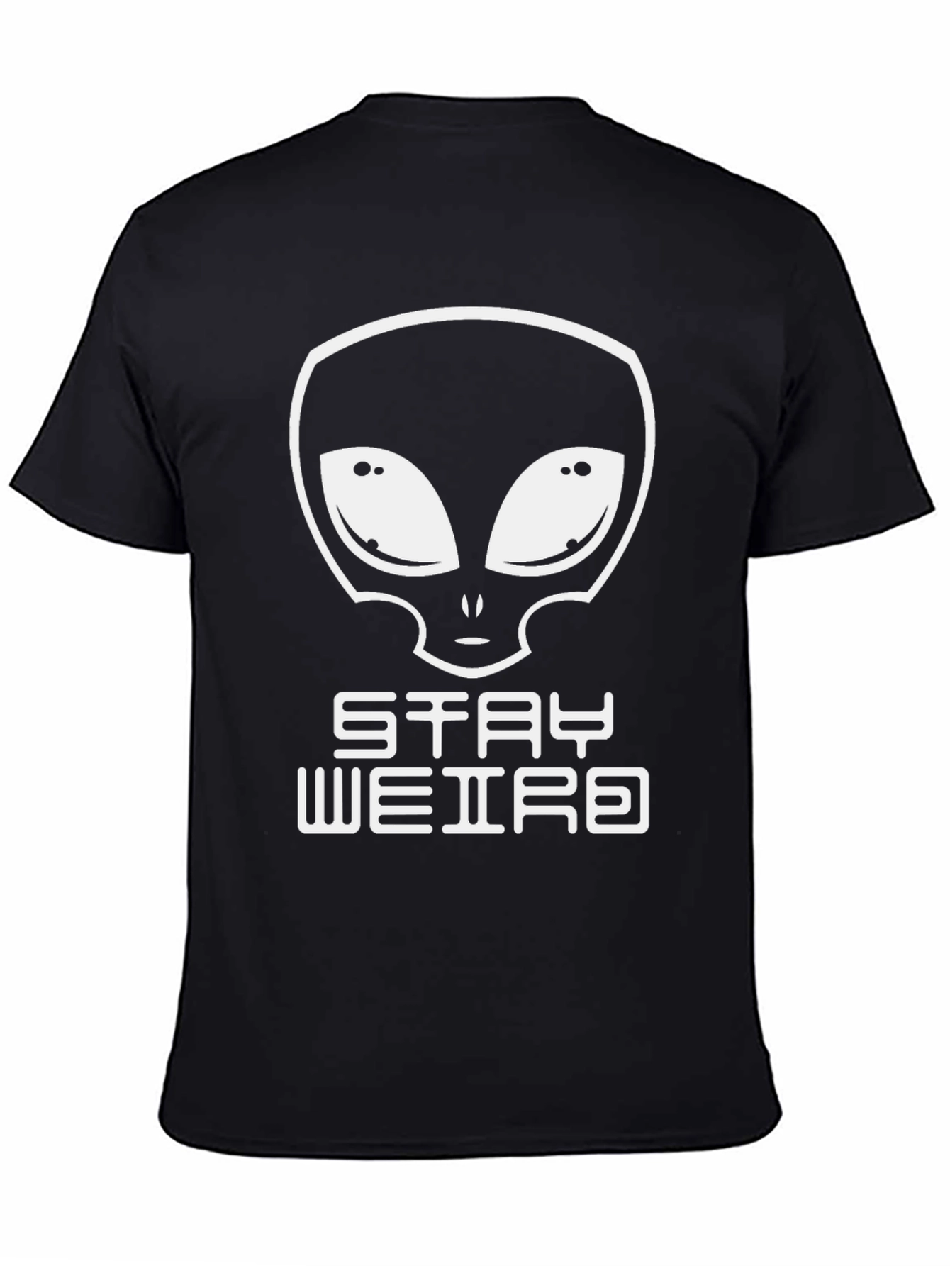 Black Stay Weird Alien Graphic Tee - Black view 4