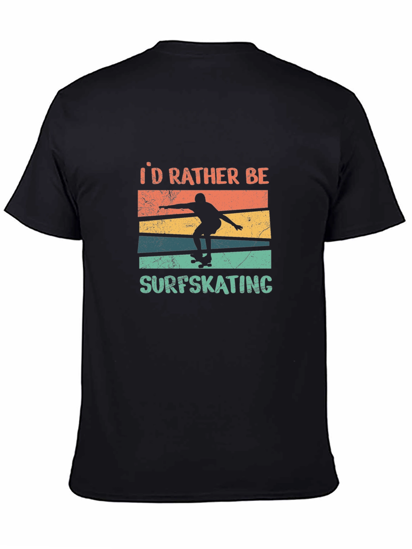 Black Surfskating Retro Graphic Tee view 4