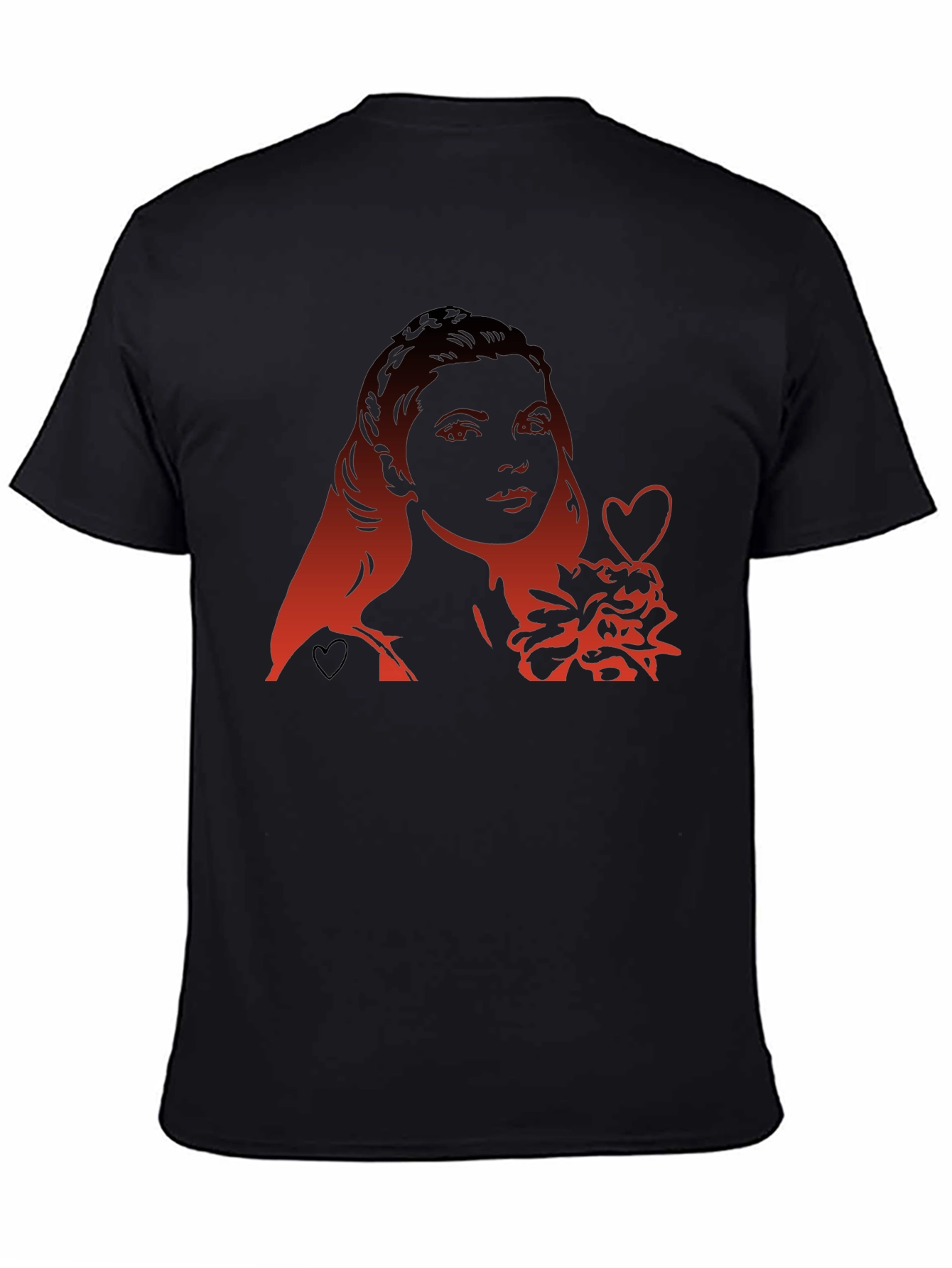 Black Woman Heart Graphic Tee - Modern Black T-Shirt view 4