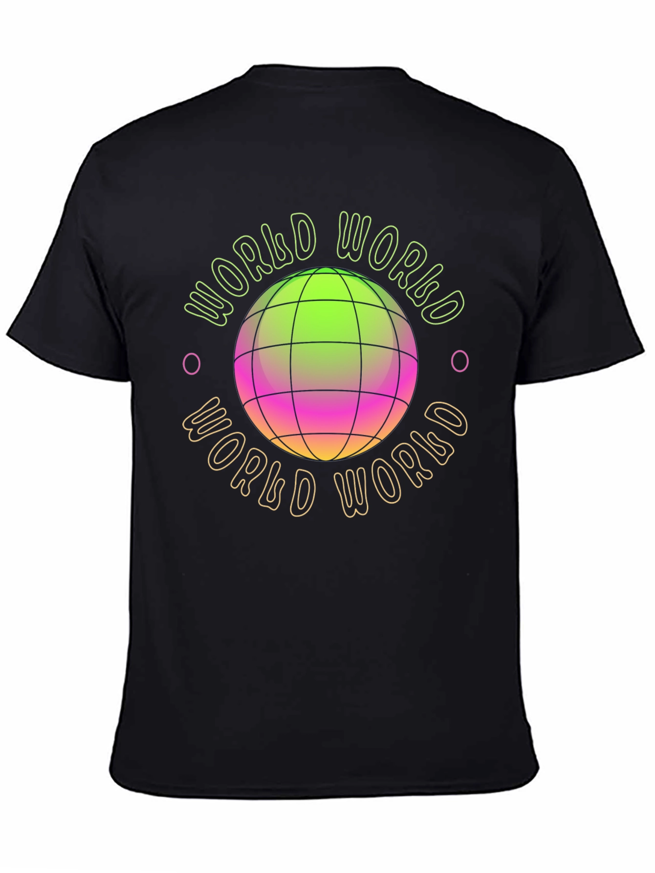 Black World Graphic Print Black T-Shirt view 4