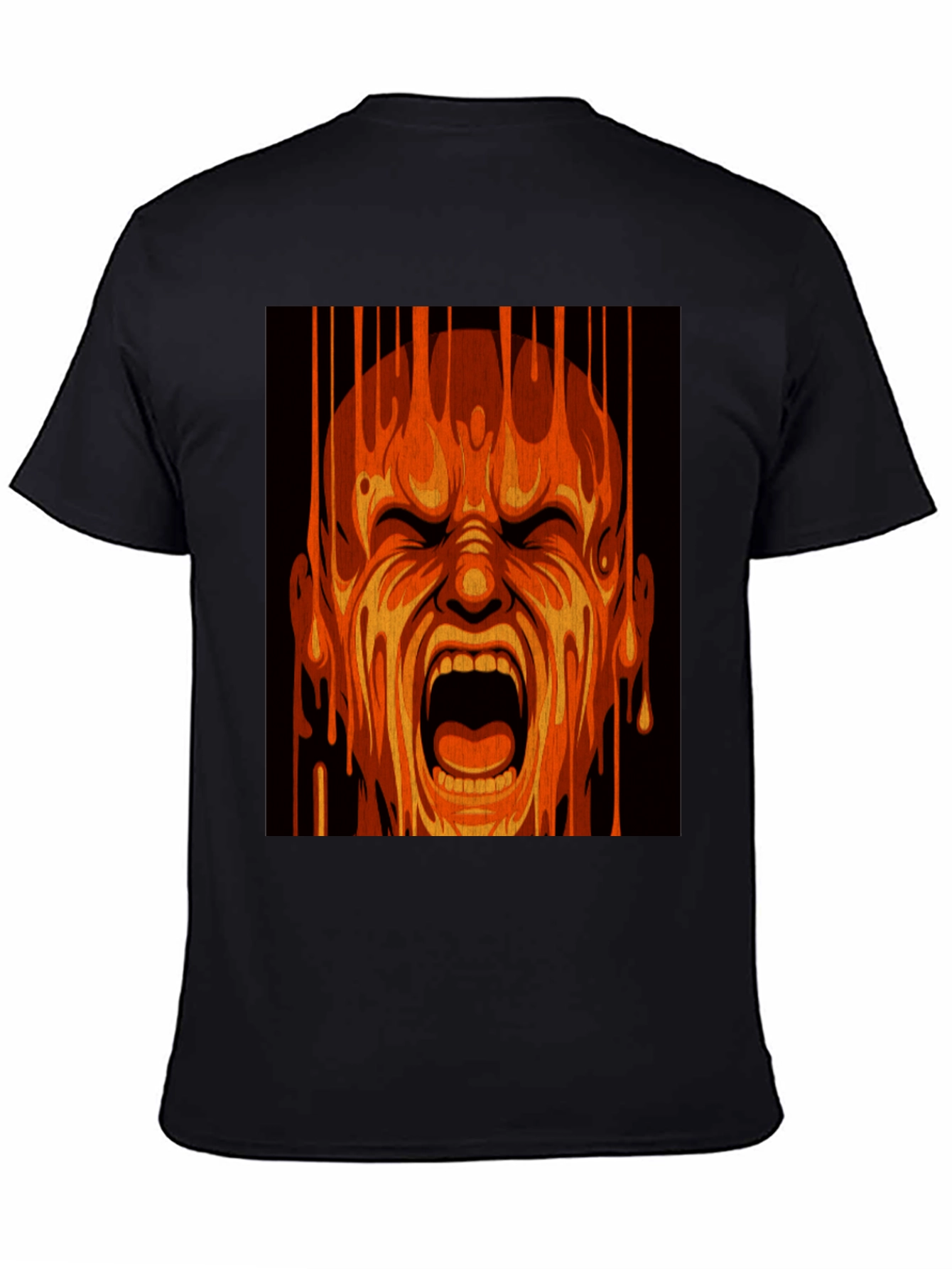 Black Fiery Scream Graphic Tee - Bold Statement Shirt view 4