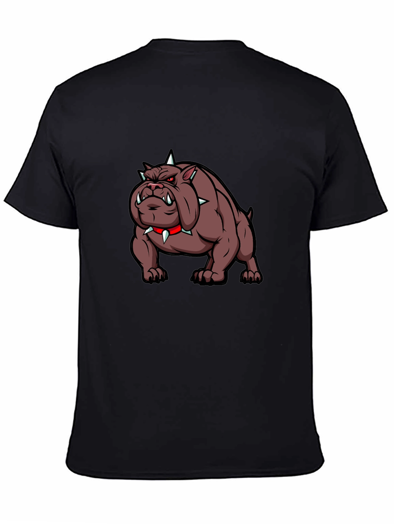 Black Graphic Bulldog T-Shirt - Edgy Design view 4
