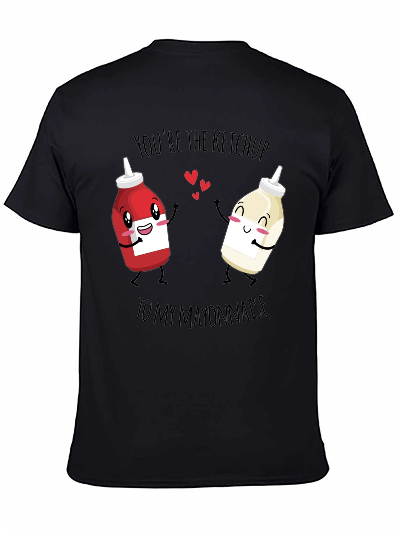 Black Ketchup to My Mayonnaise Graphic Tee - Cute Couples Shirt view 4