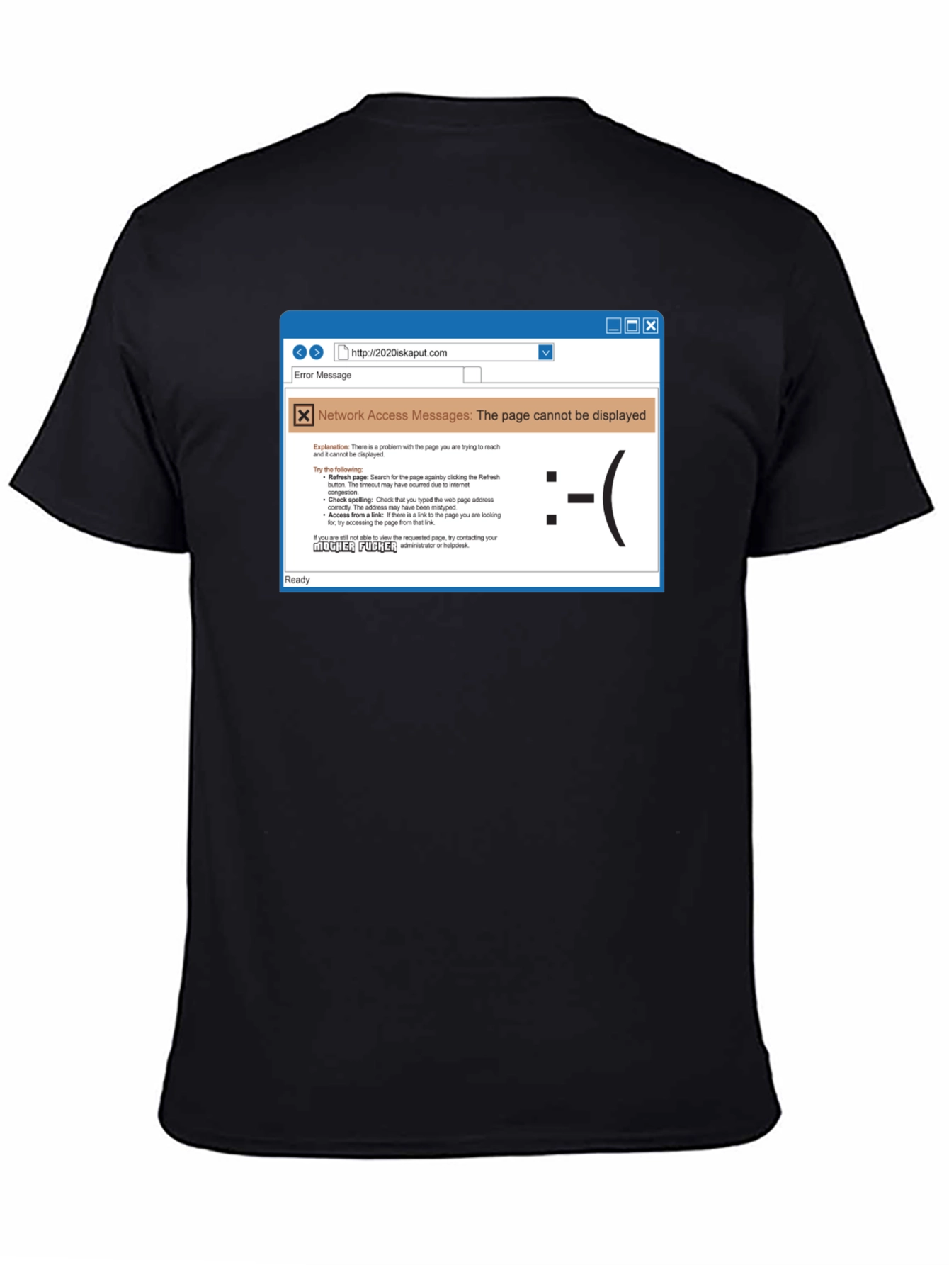 Black Funny Internet Error T-Shirt view 4