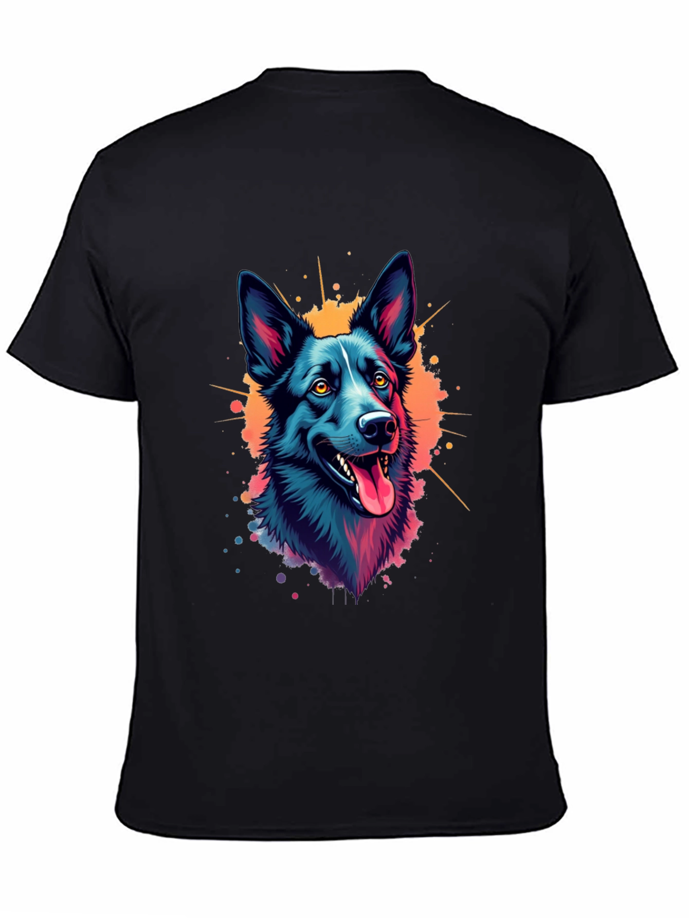 Black Vibrant Dog Graphic T-Shirt - Black view 4
