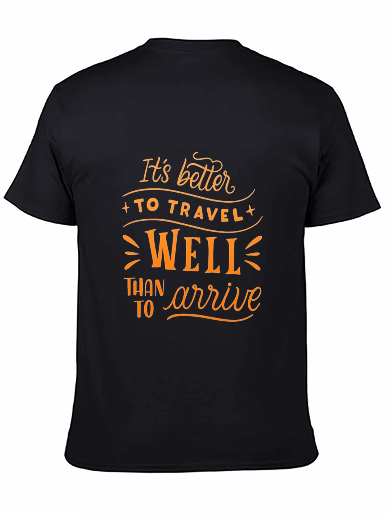 Black Travel Well T-Shirt - Inspiring Adventure Tee view 4