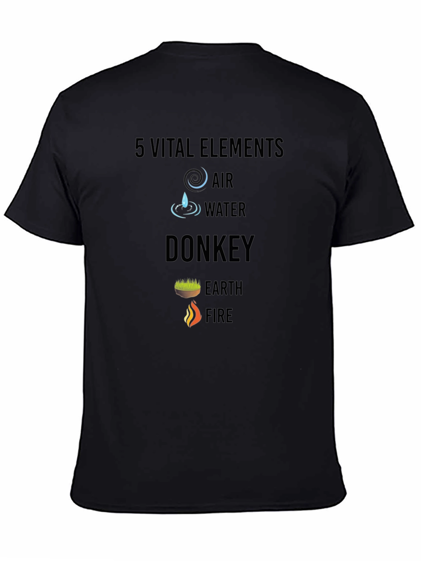 Black 5 Vital Elements Funny T-Shirt view 4
