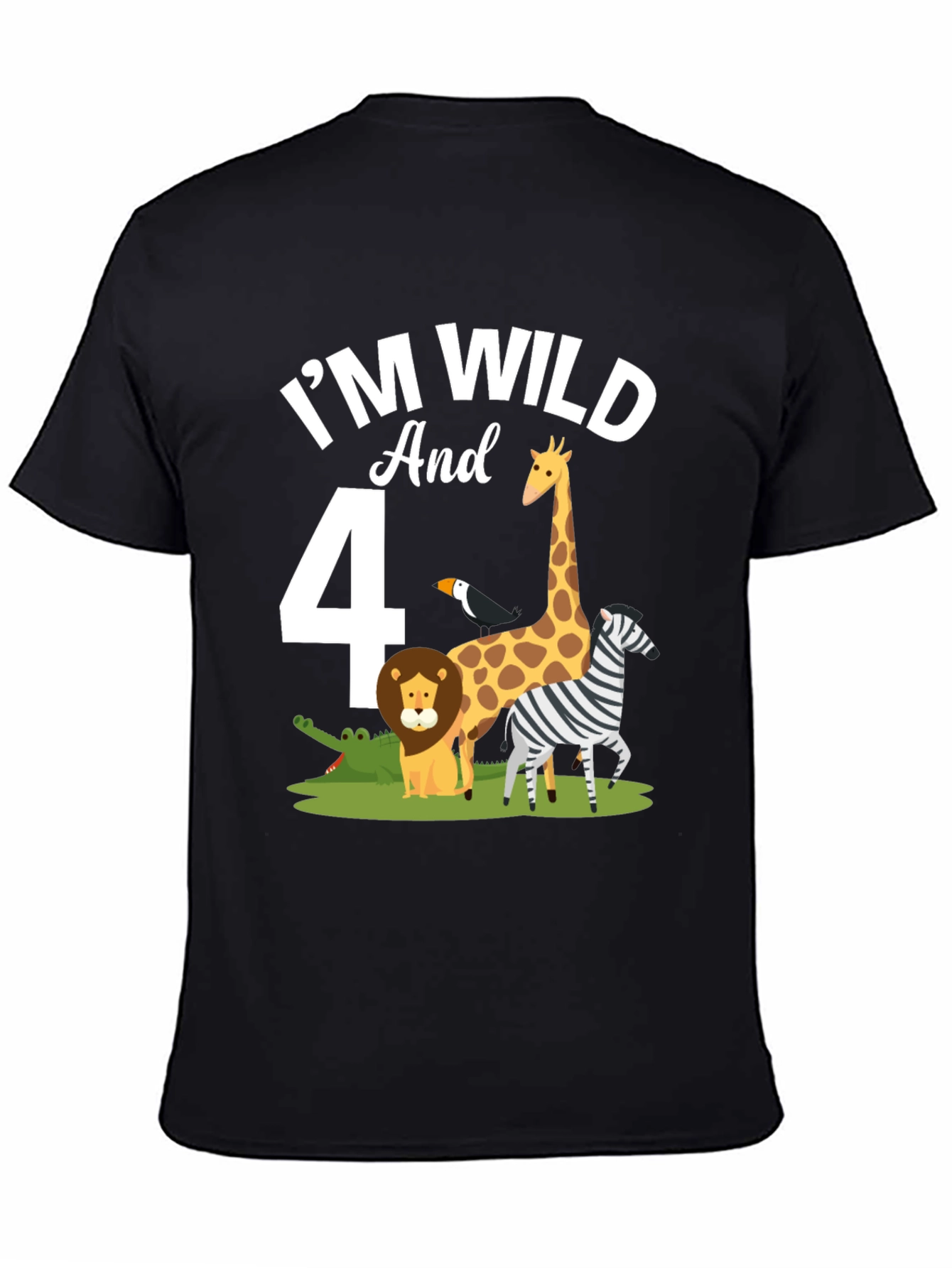 Black I'm Wild and 4 T-Shirt view 4