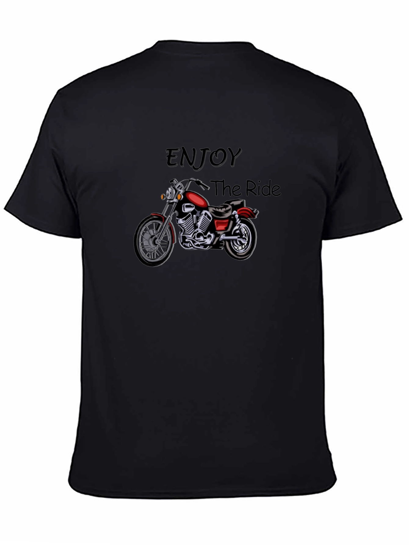 Black Enjoy The Ride Biker T-Shirt view 4