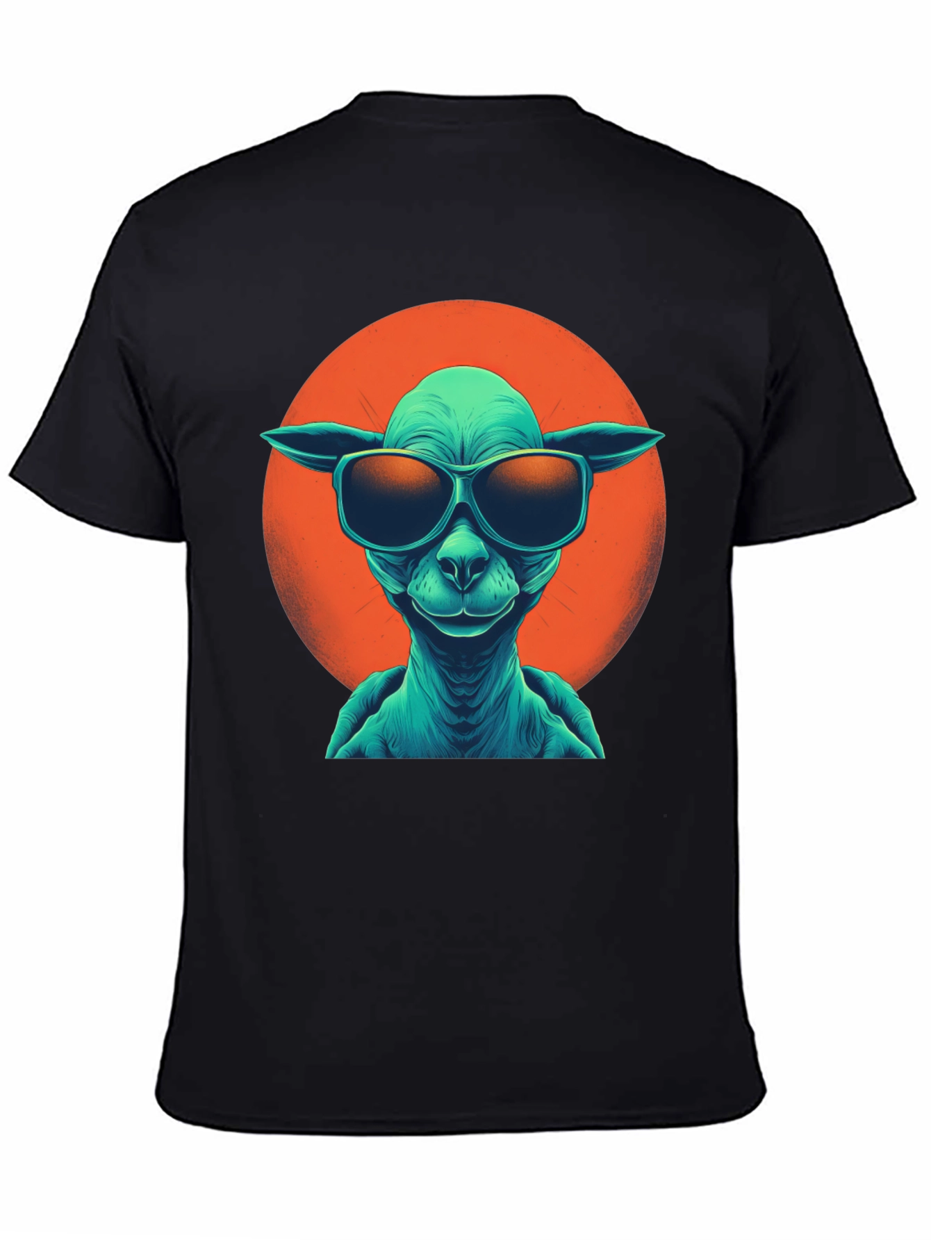 Black Cool Alien Graphic T-Shirt view 4
