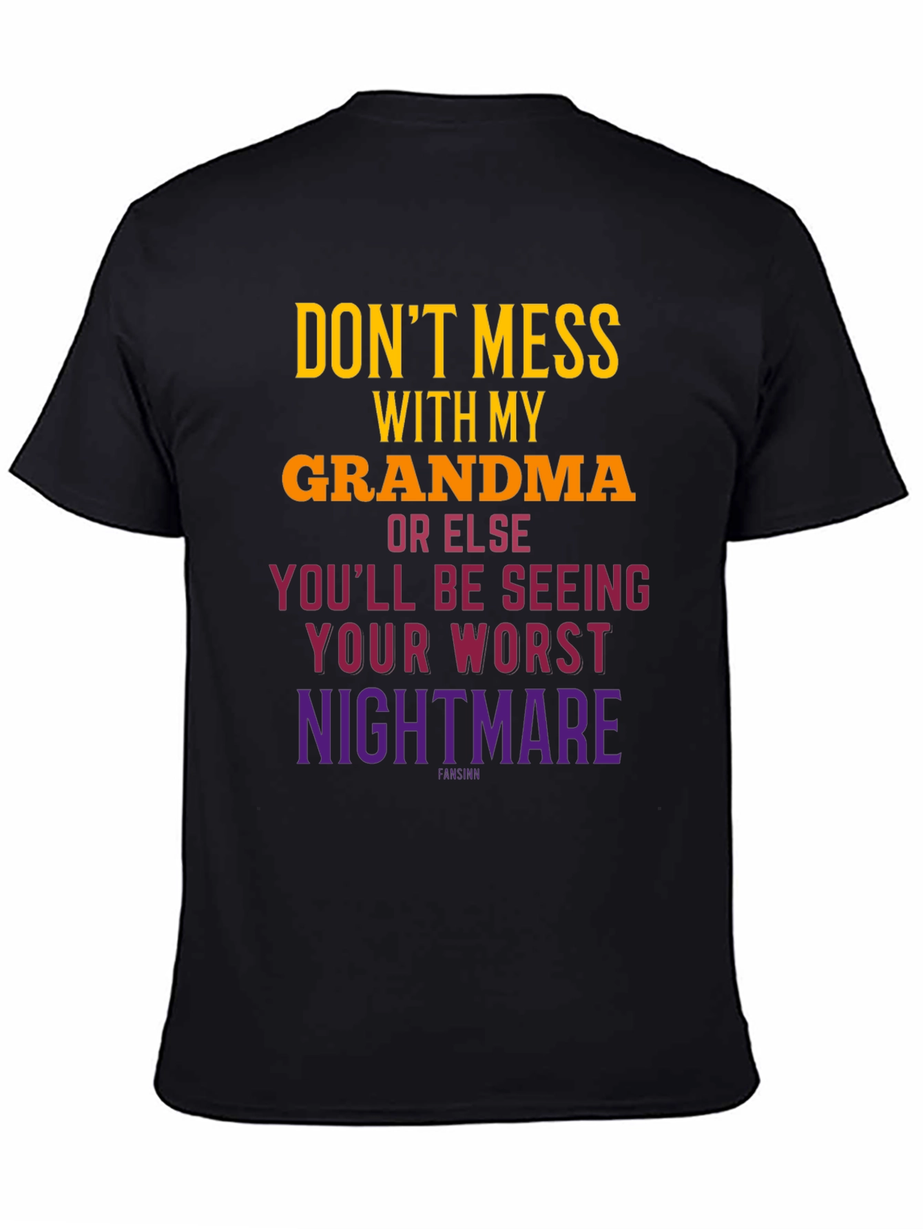 Black Don't Mess With Grandma T-Shirt view 4