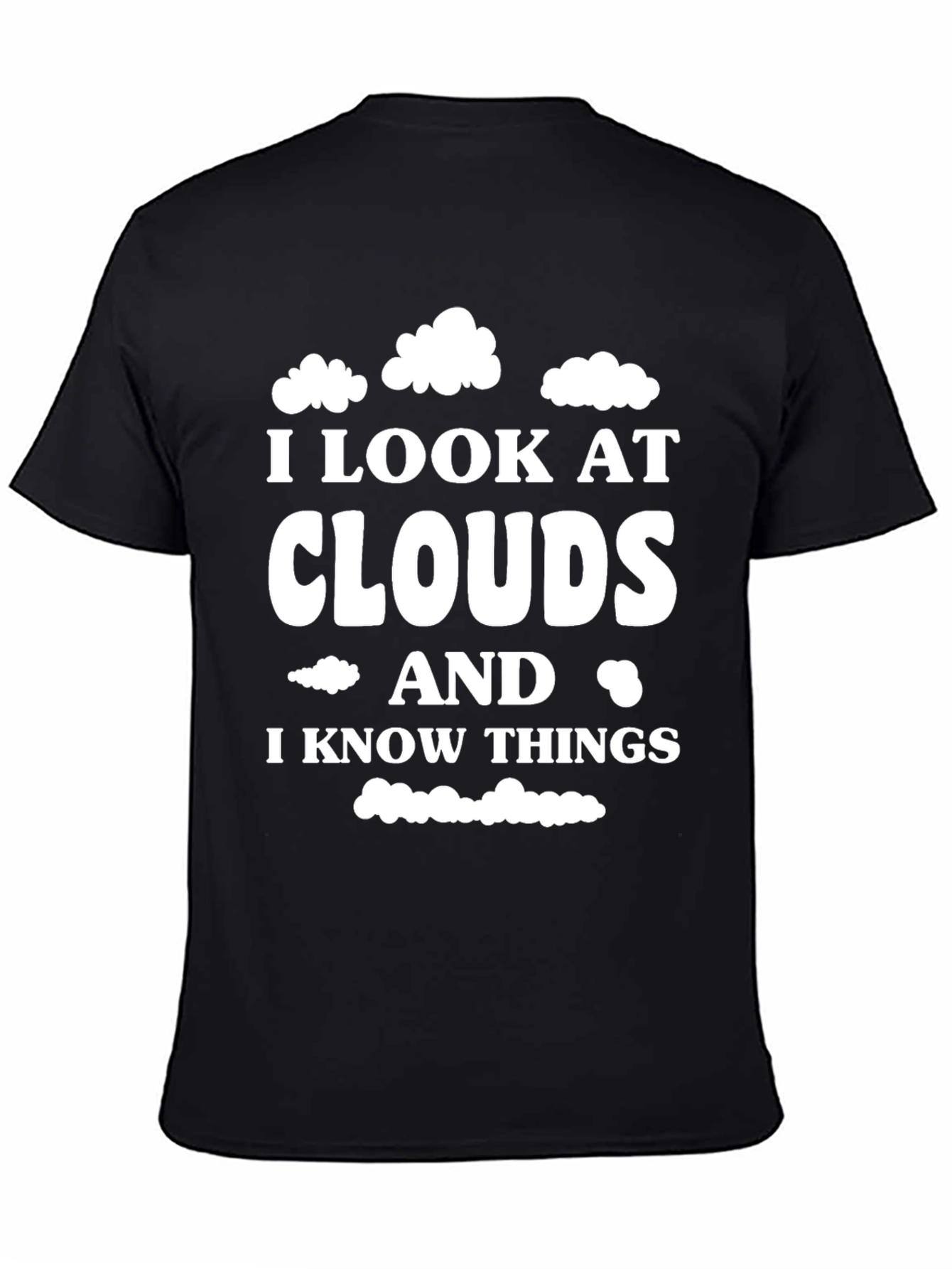 Black Cloud Gazing Wisdom T-Shirt - I Look At Clouds view 4
