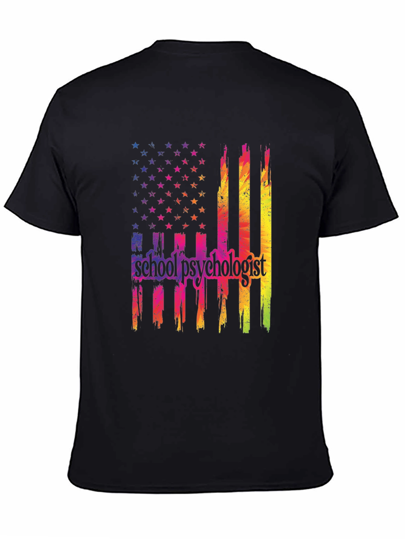 Black School Psychologist Flag Graphic T-Shirt view 4