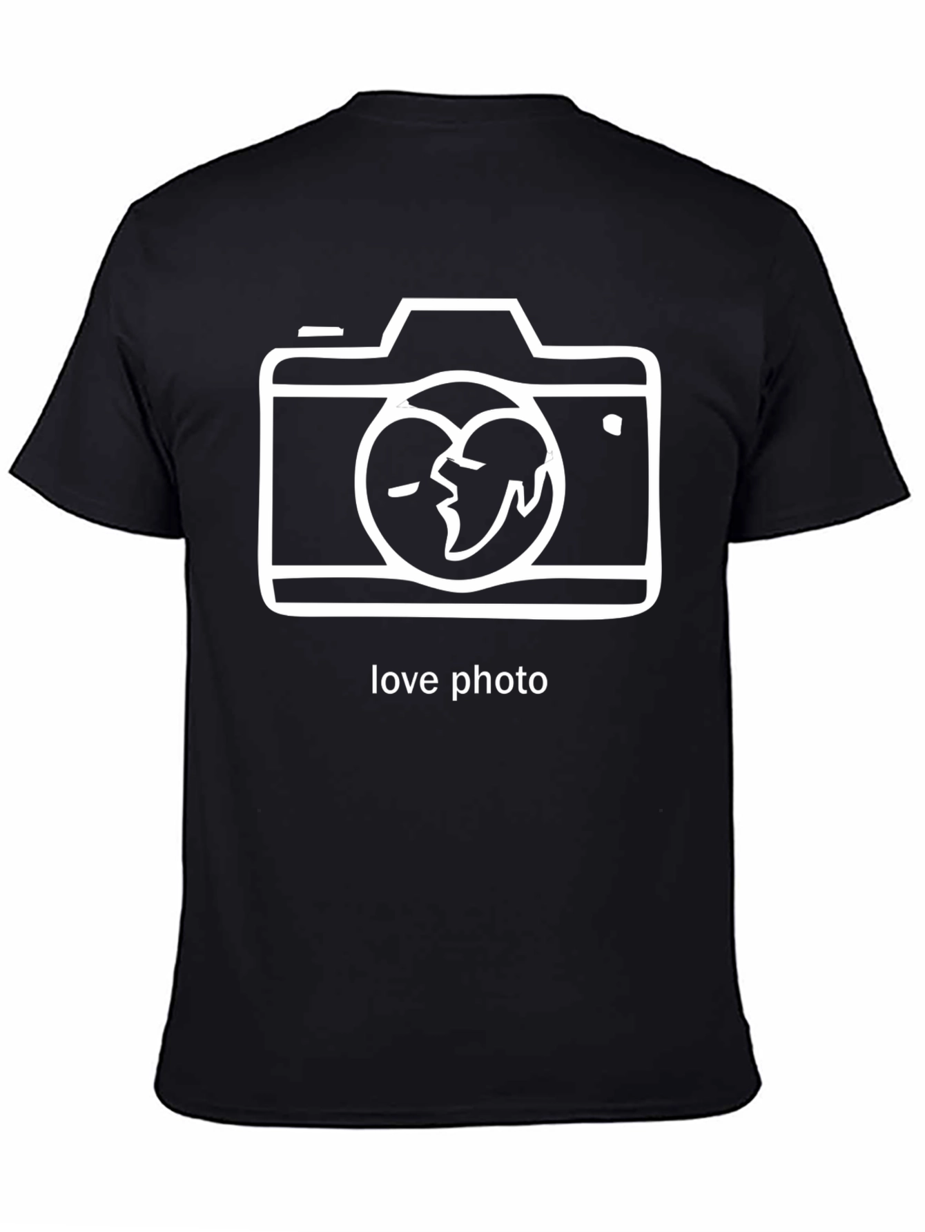 Black Love Photo Graphic T-Shirt - Black view 4