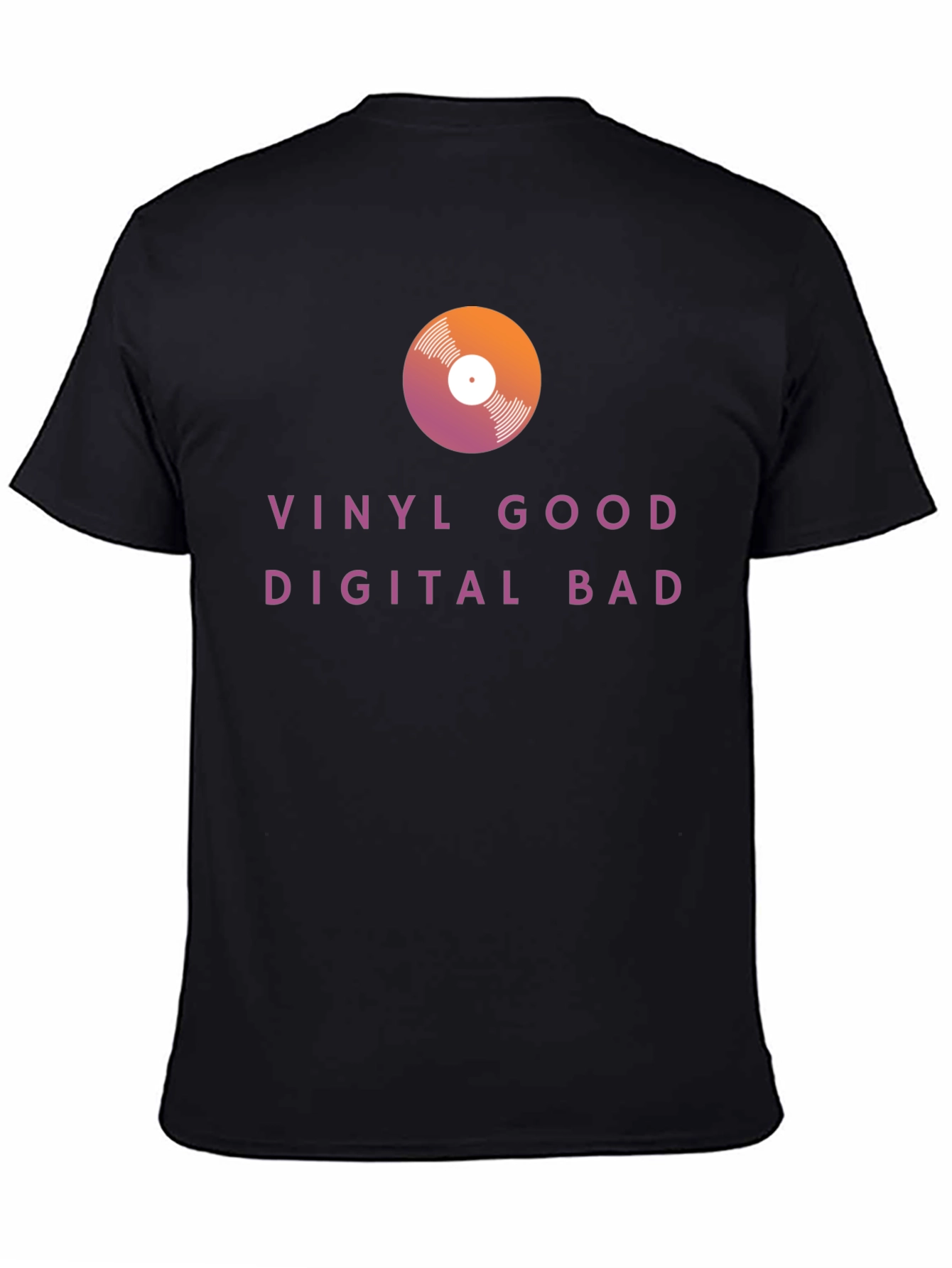 Black Vinyl Good Digital Bad Graphic Tee view 4