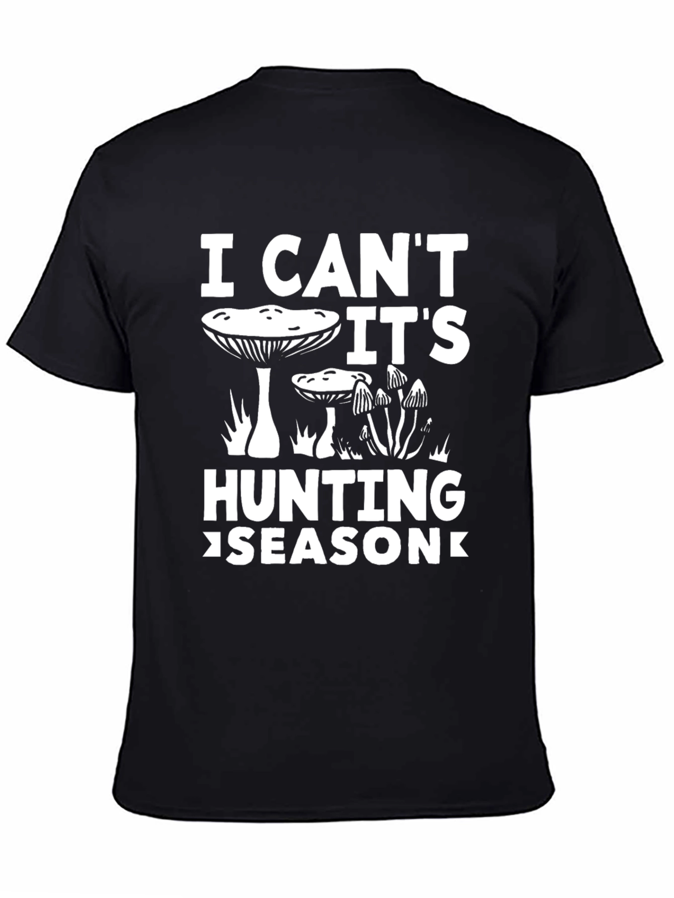 Black Mushroom Hunting Season Graphic Tee view 4