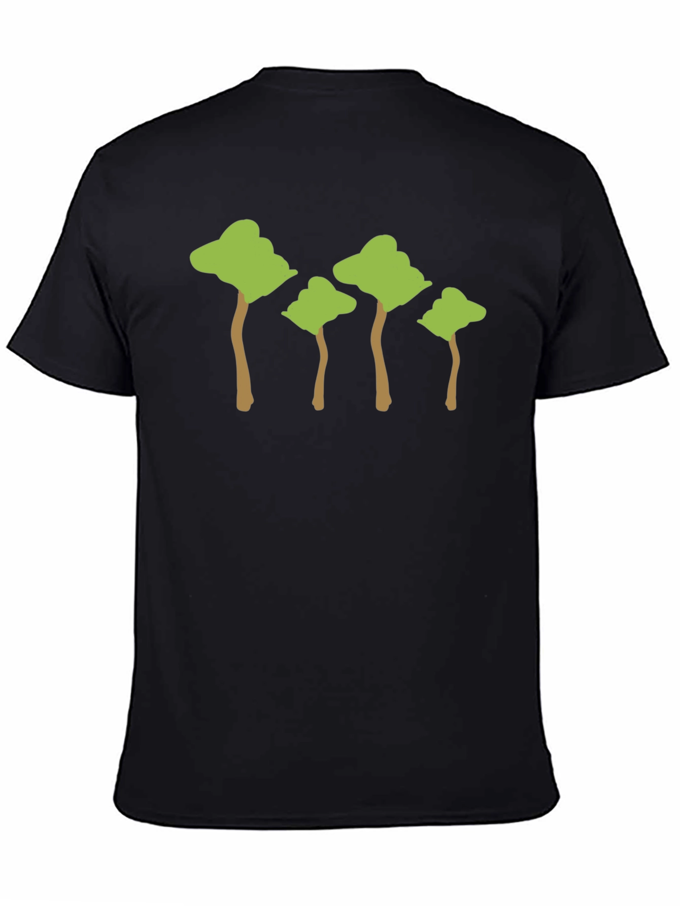 Black Nature Inspired Trees Black T-Shirt view 4
