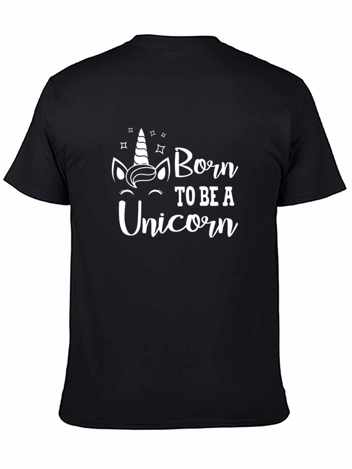 Black Born to be a Unicorn T-Shirt - Black view 4