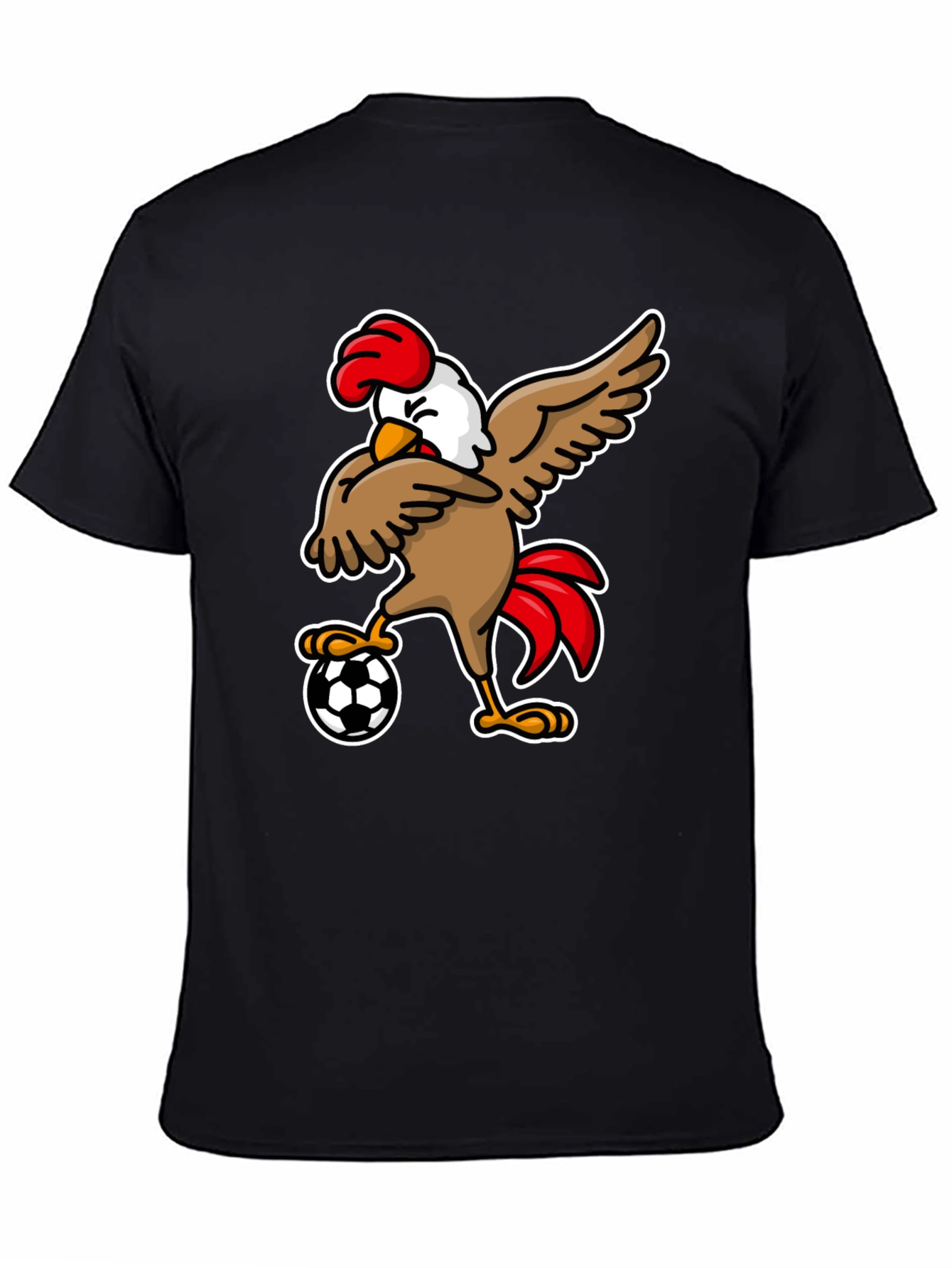 Black Chicken Soccer T-Shirt - Black view 4