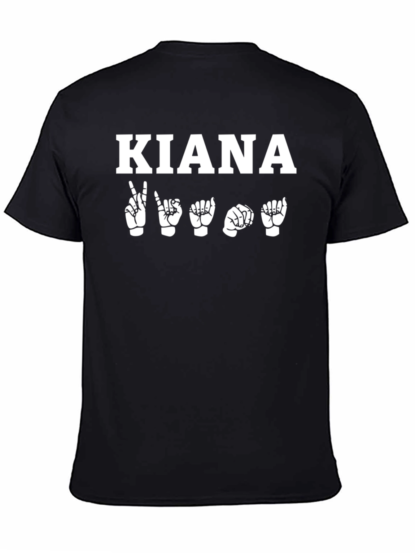 Black KIANA Sign Language T-Shirt - Black Unisex Tee view 4