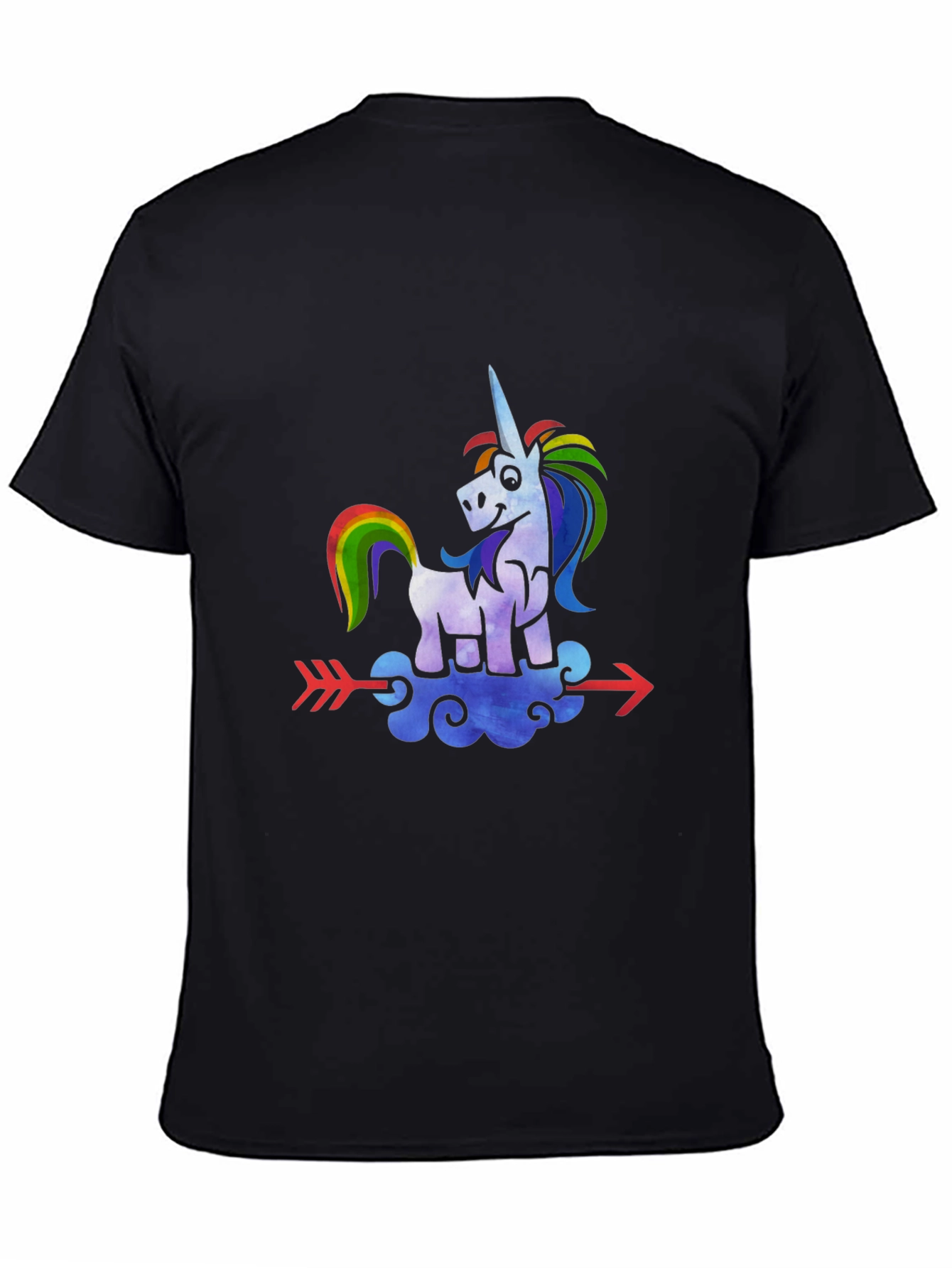 Black Unicorn Arrow T-Shirt - Rainbow Graphic Tee view 4
