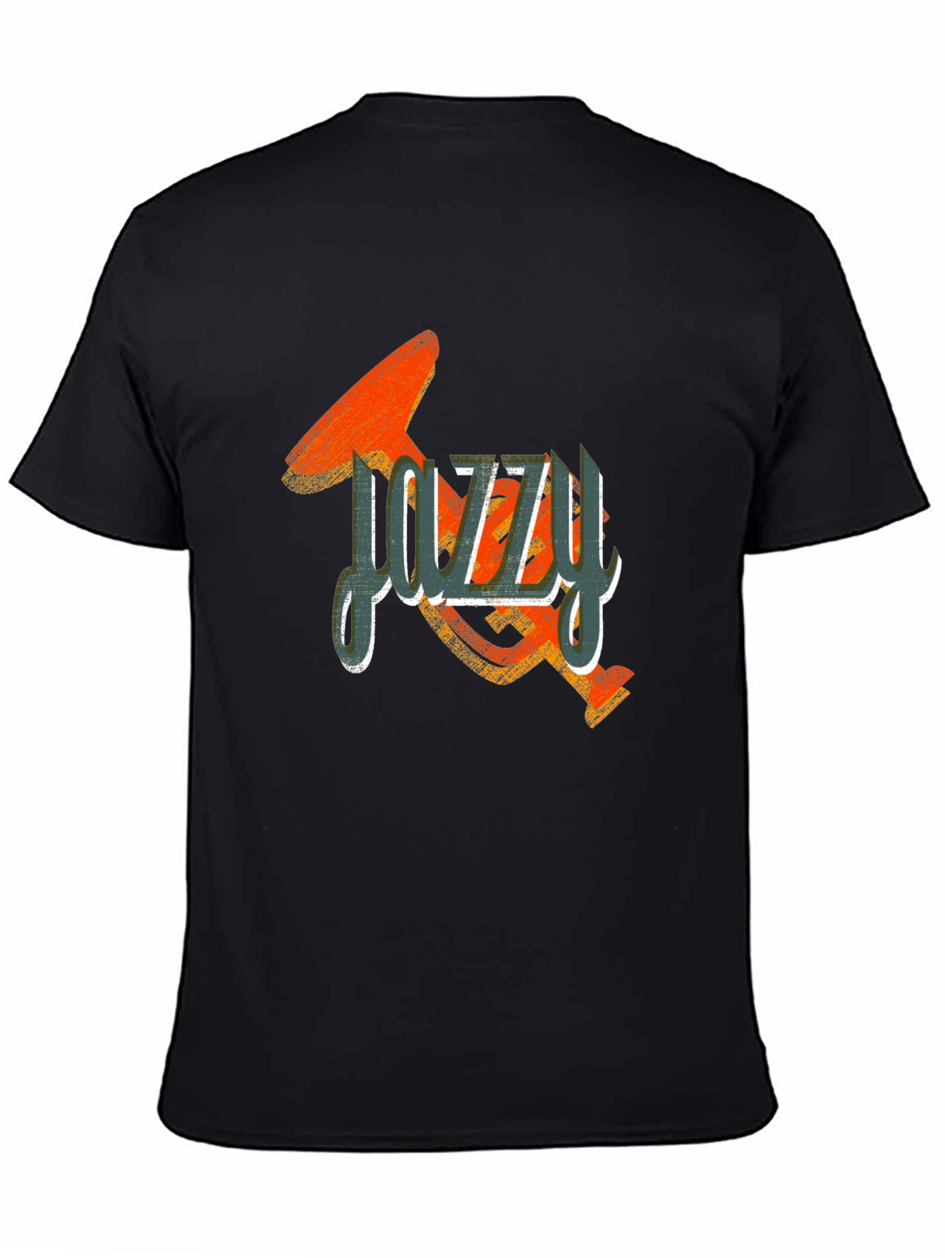 Black Jazzy Trumpet Graphic Tee - Cool Music T-Shirt view 4
