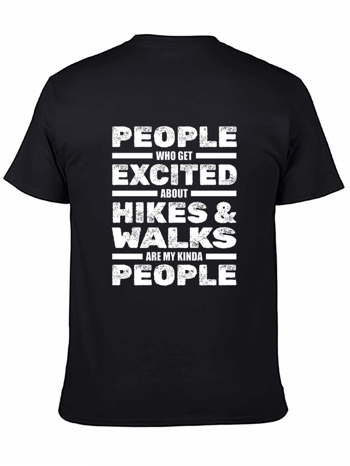 Black Hiking & Walks T-Shirt: People Who Get Excited! view 4