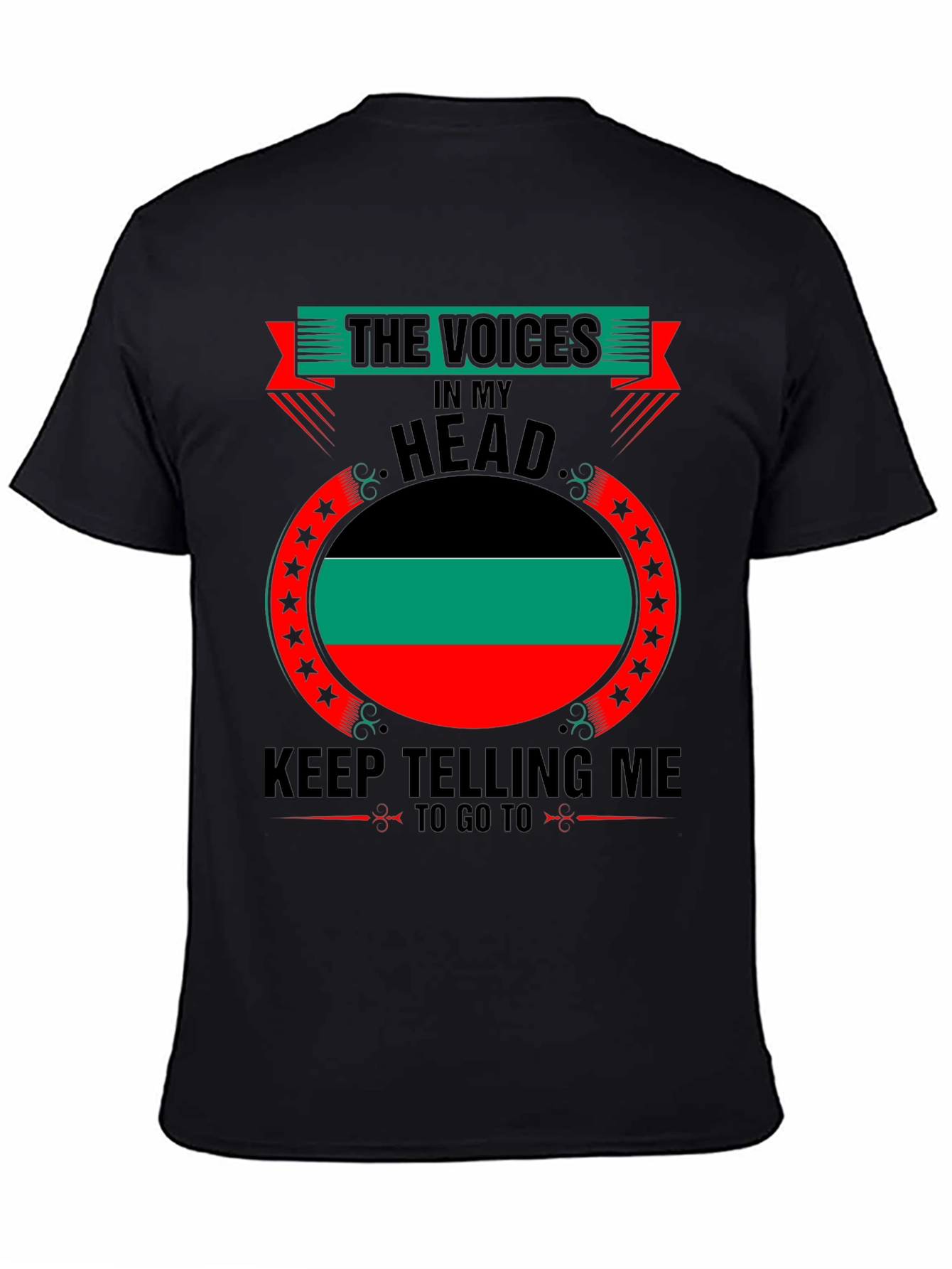 Black Voices in My Head Pan-African Flag T-Shirt view 4