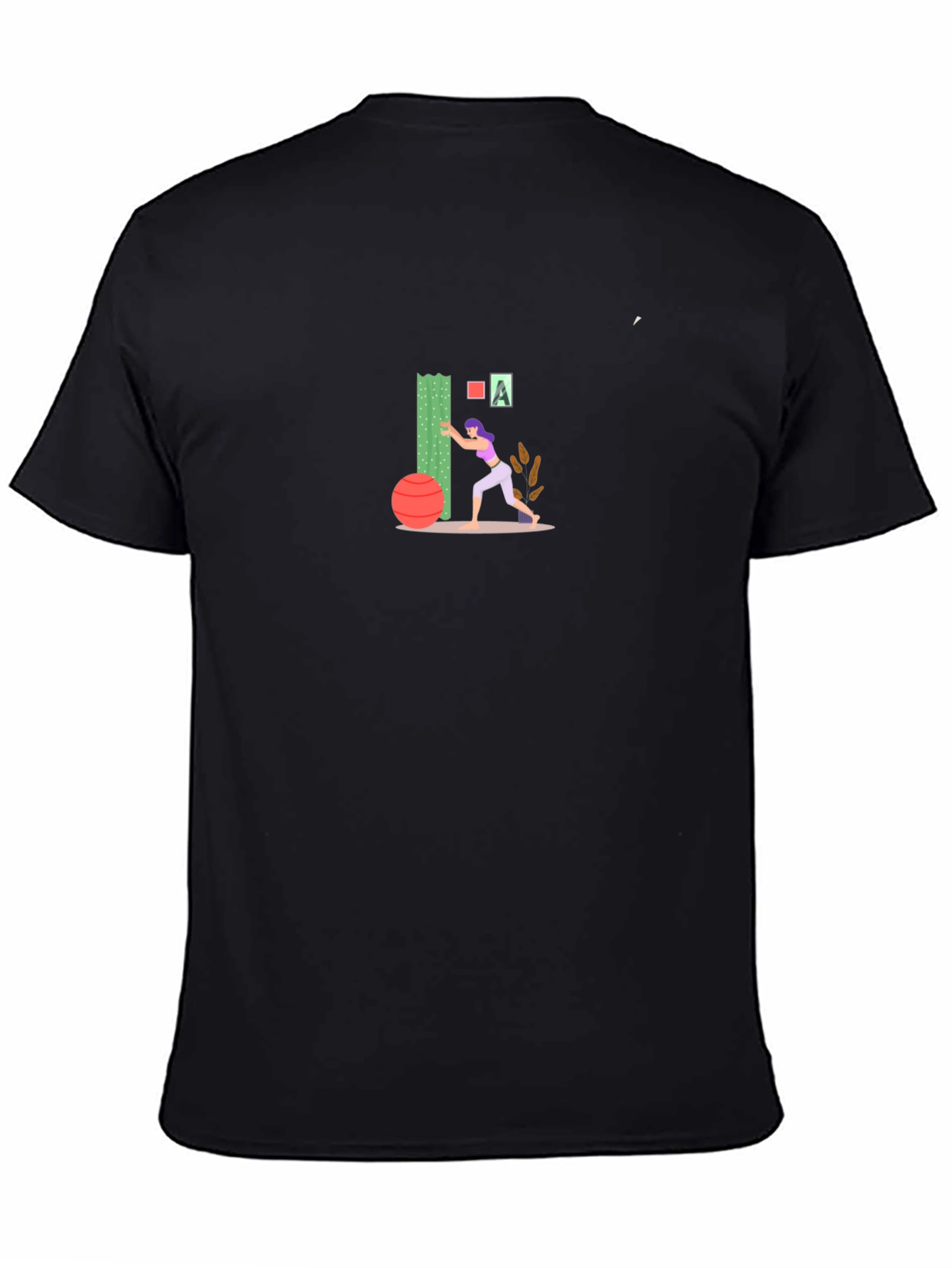 Black Workout Graphic Tee - Black Cotton Blend view 4