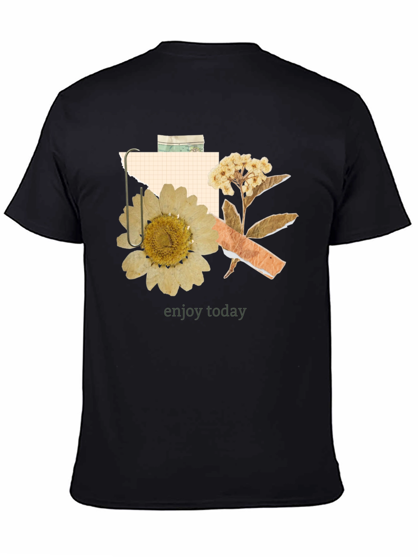 Black Floral Collage Graphic T-Shirt - Enjoy Today Tee view 4