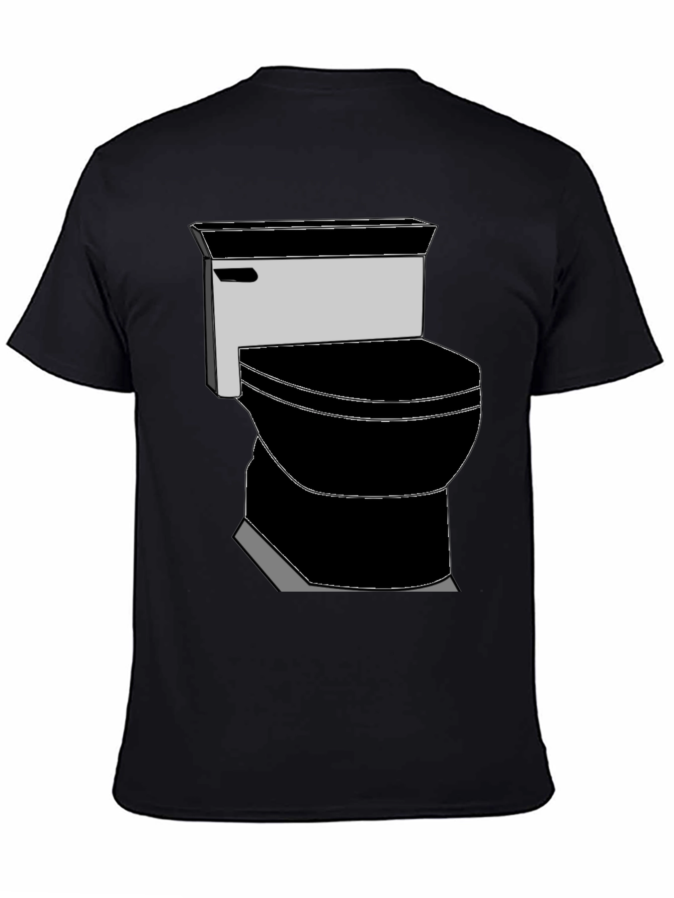 Black Toilet Graphic Tee - Black Novelty T-Shirt view 4