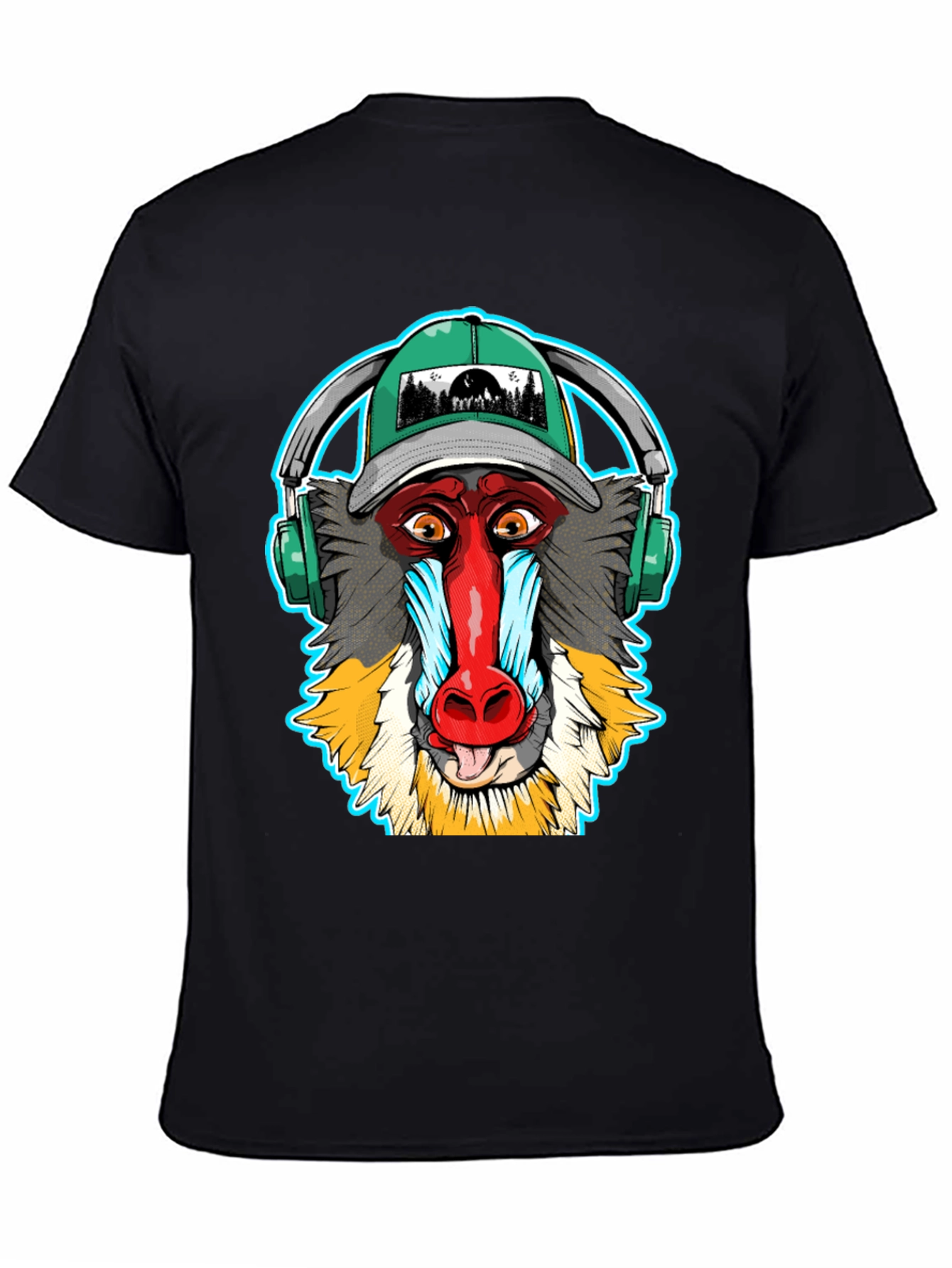 Black Cool Monkey DJ T-Shirt view 4