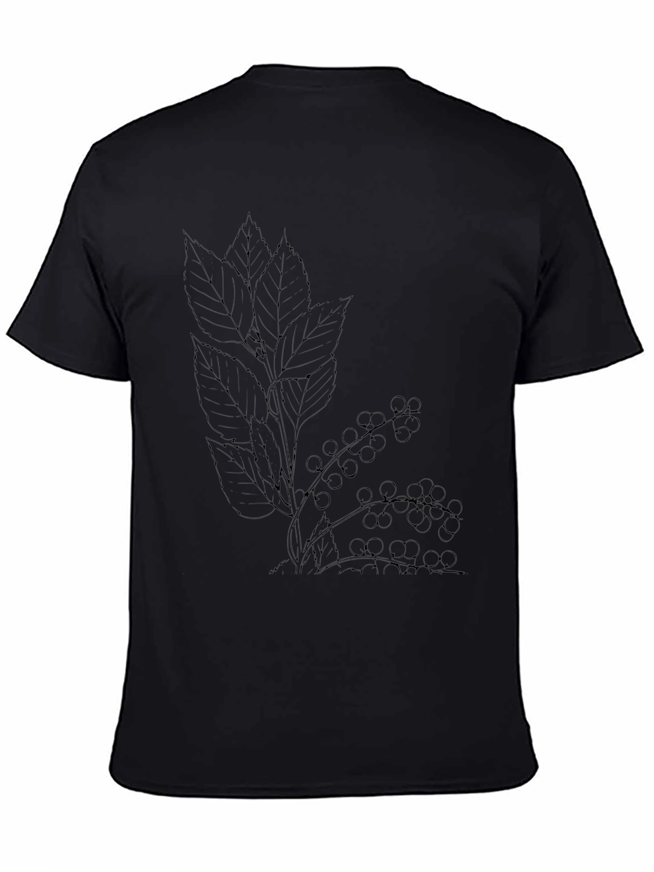 Black Botanical Black T-Shirt view 4
