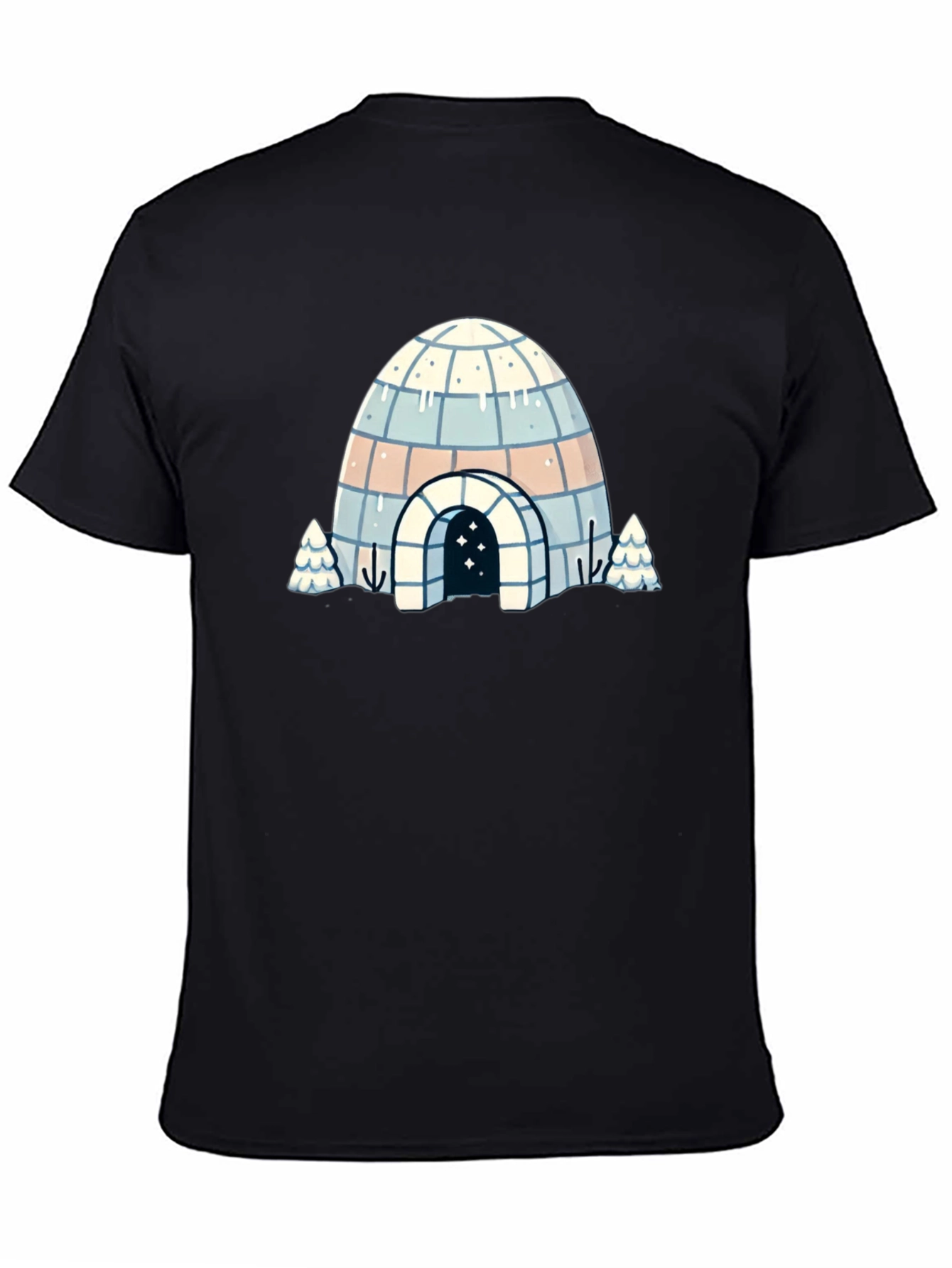 Black Igloo Graphic Tee - Cool Winter Design view 4