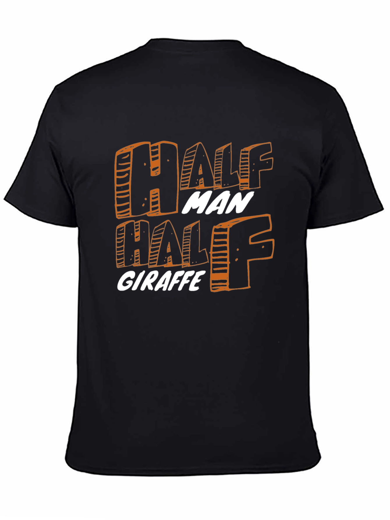 Black Half Man Half Giraffe Graphic T-Shirt view 4