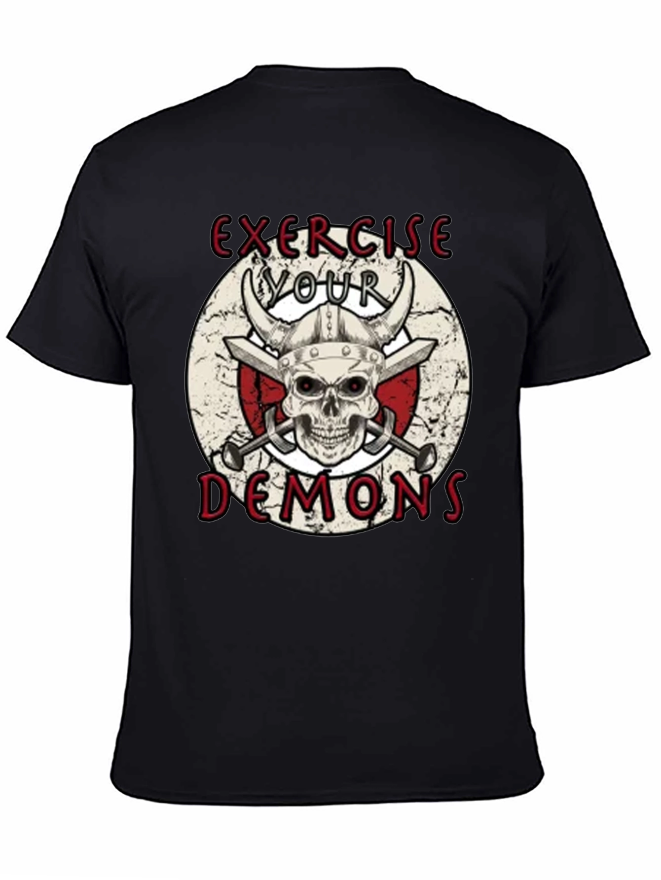Black Exercise Your Demons Graphic T-Shirt view 4
