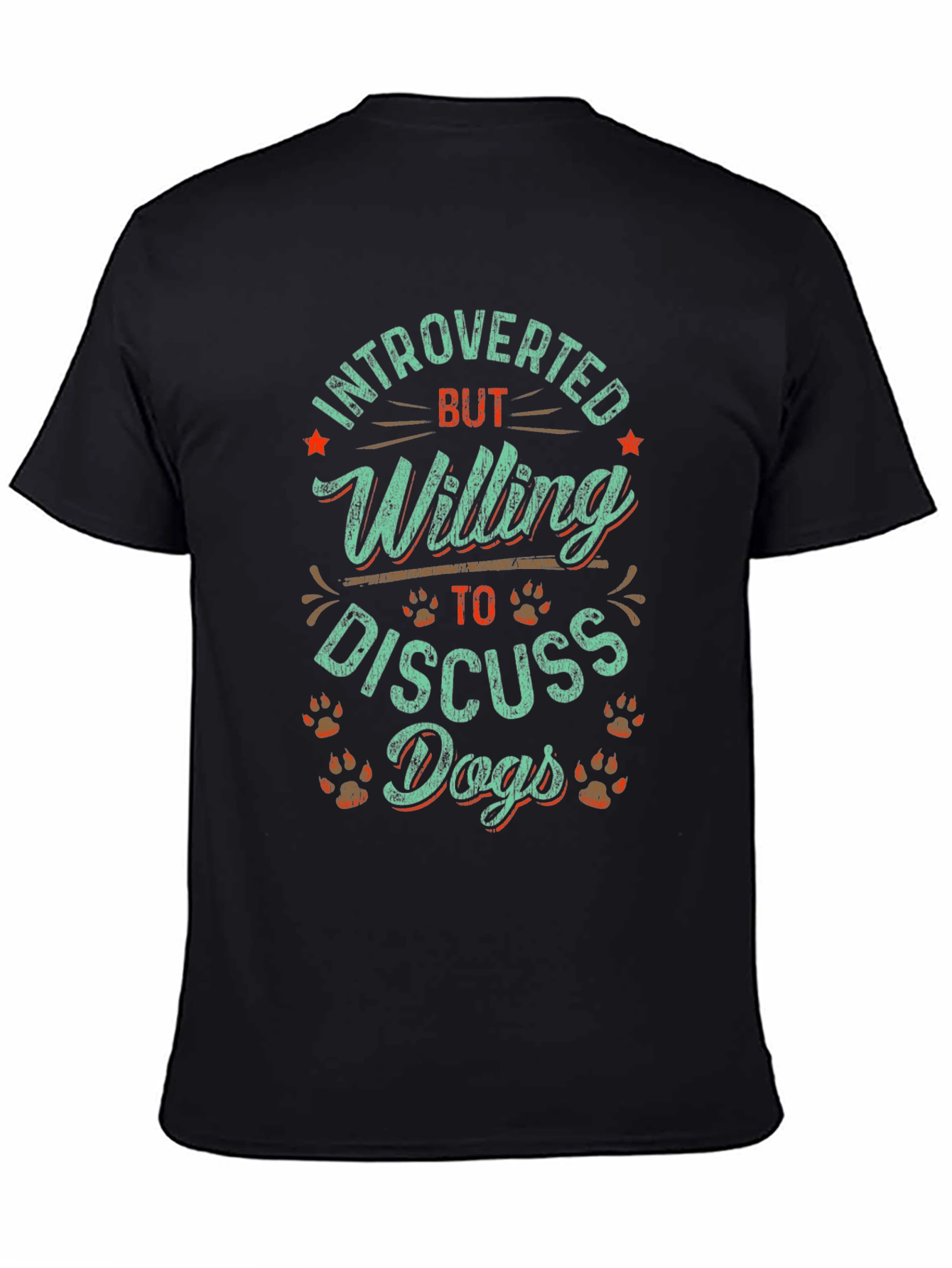 Black Introverted Dog Lover Graphic Tee - Unisex Black T-Shirt view 4