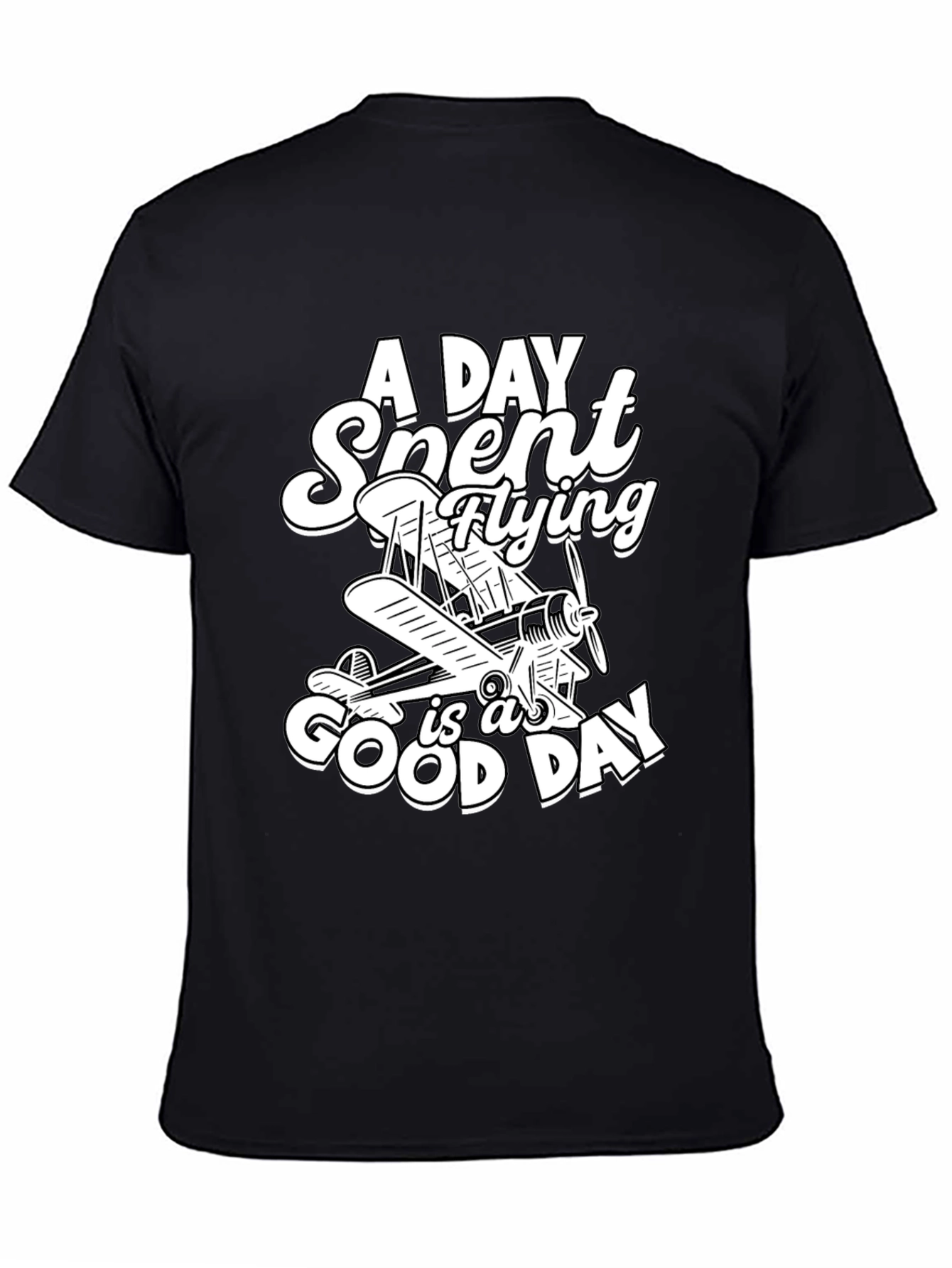 Black Flying Enthusiast T-Shirt - A Good Day view 4