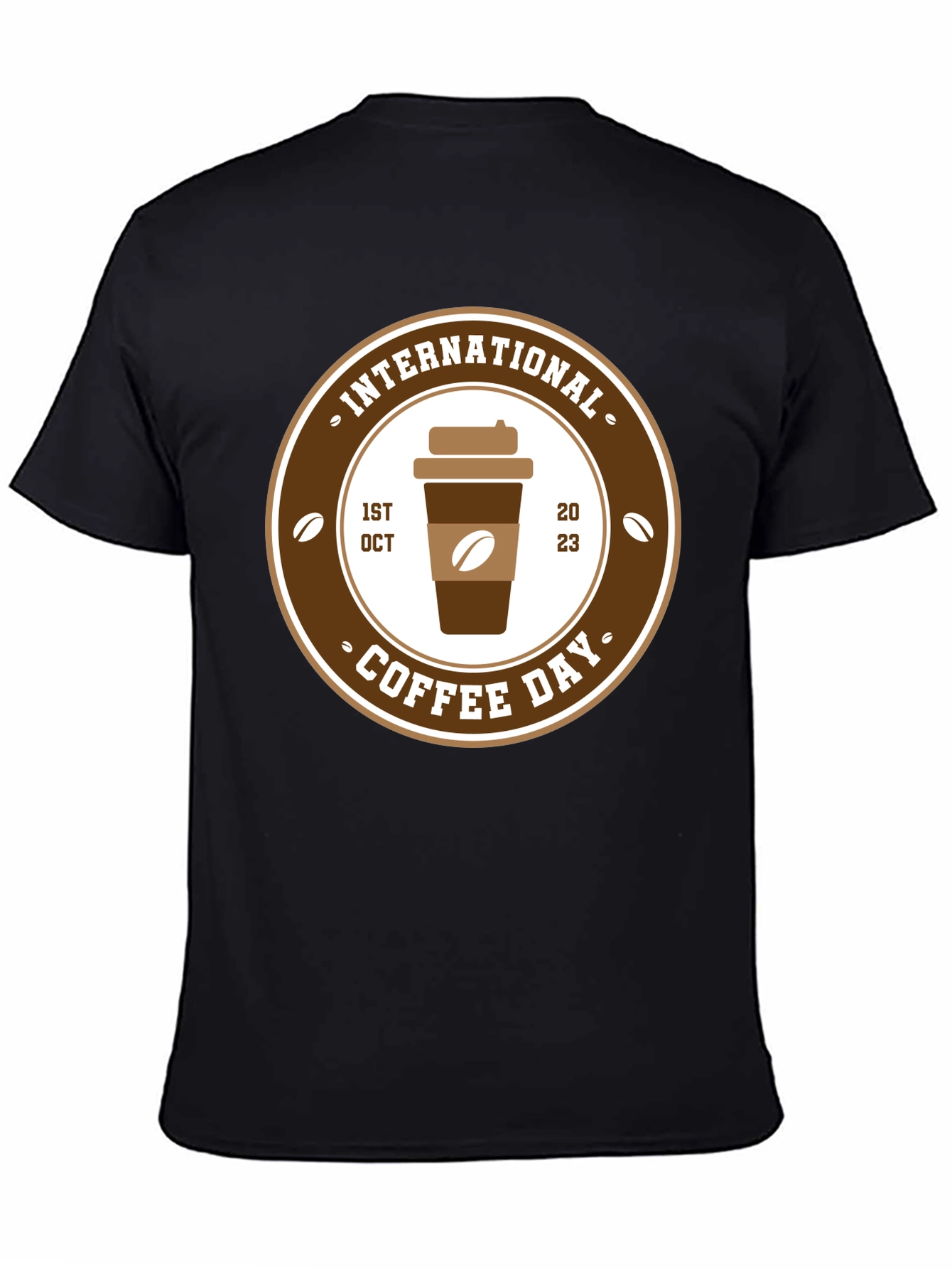 Black International Coffee Day T-Shirt - October 1st, 2023 view 4